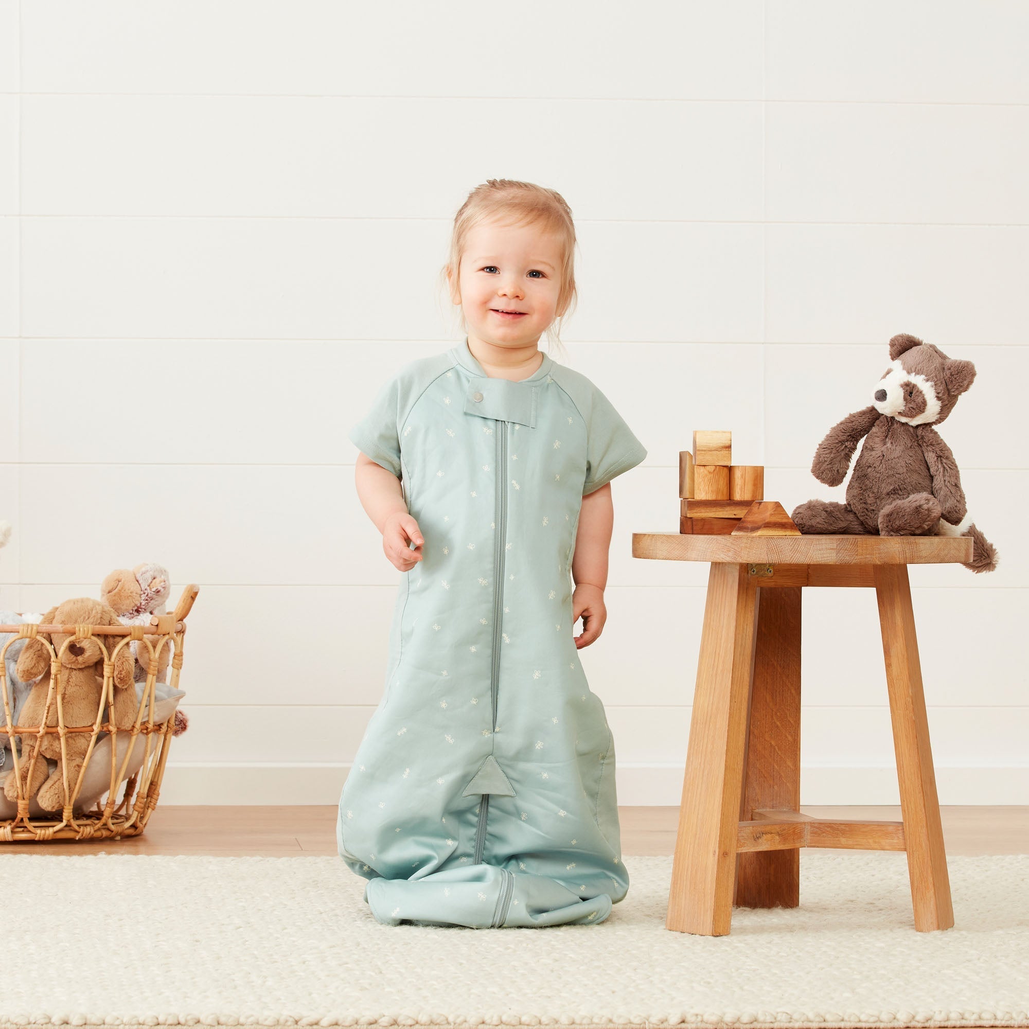 ergoPouch - Organic All Year Short Sleeved 2 in 1 Sleeping Suit Bag - Sage - 1.0 TOG - Baby&More