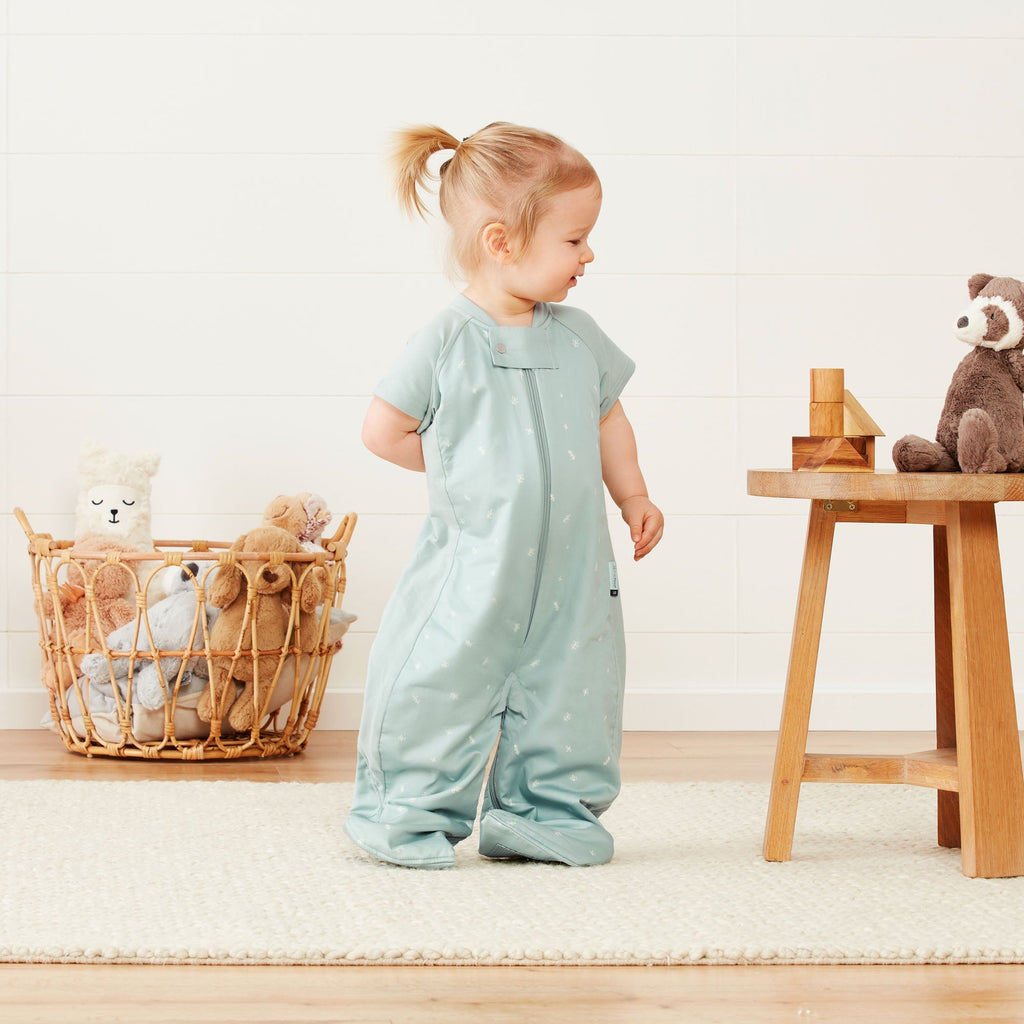 ergoPouch - Organic All Year Short Sleeved 2 in 1 Sleeping Suit Bag - Sage - 1.0 TOG - Baby&More