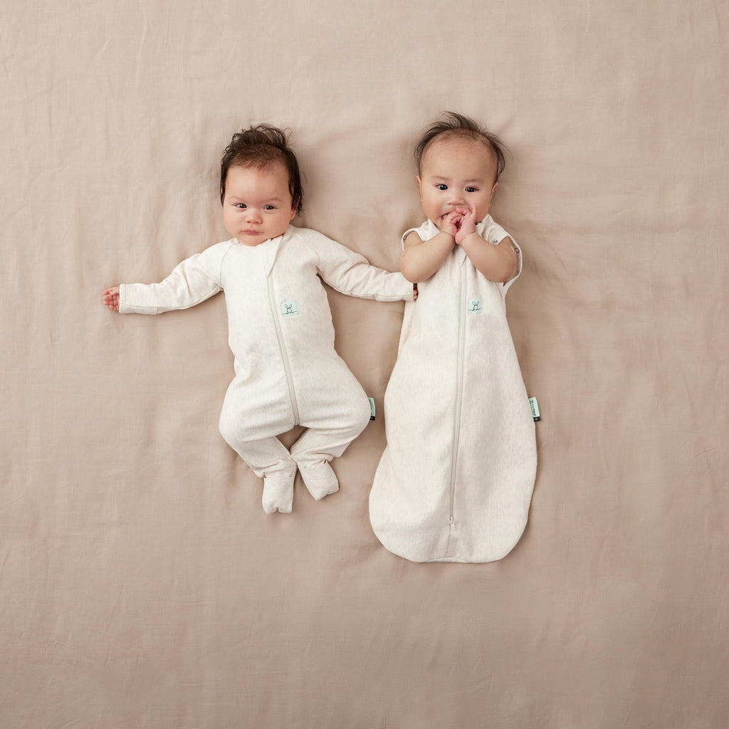 ergoPouch - Organic Layers Long Sleeve Babygrow - Oatmeal - Mild 0.2 TOG - Baby&More