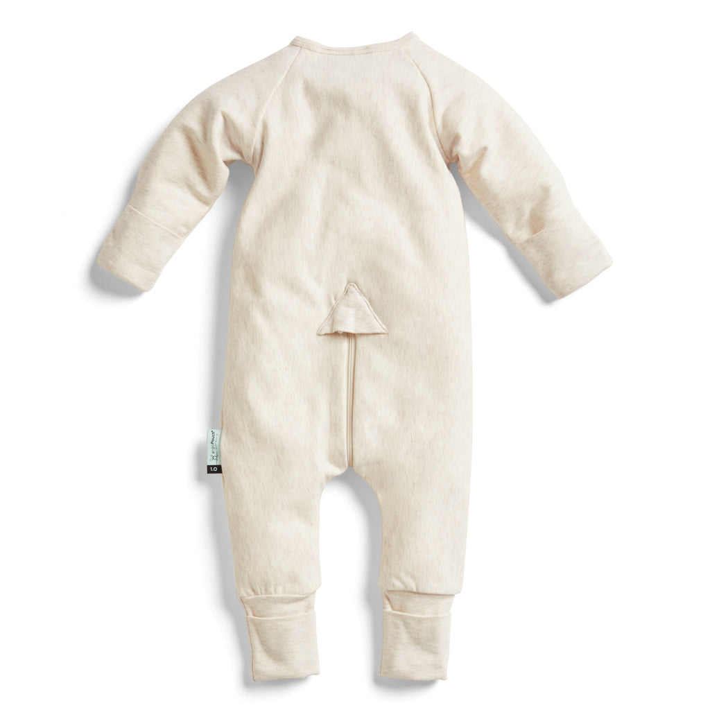 ergoPouch - Organic Layers Long Sleeve Babygrow Oatmeal - Warm 1.0 TOG - Baby&More