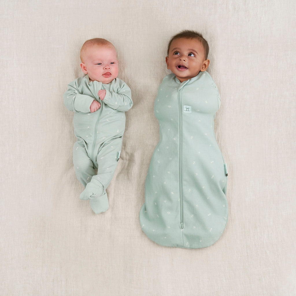 ergoPouch - Organic Layers Long Sleeve Babygrow Sleepsuit Sage - Mild 0.2 TOG - Baby&More