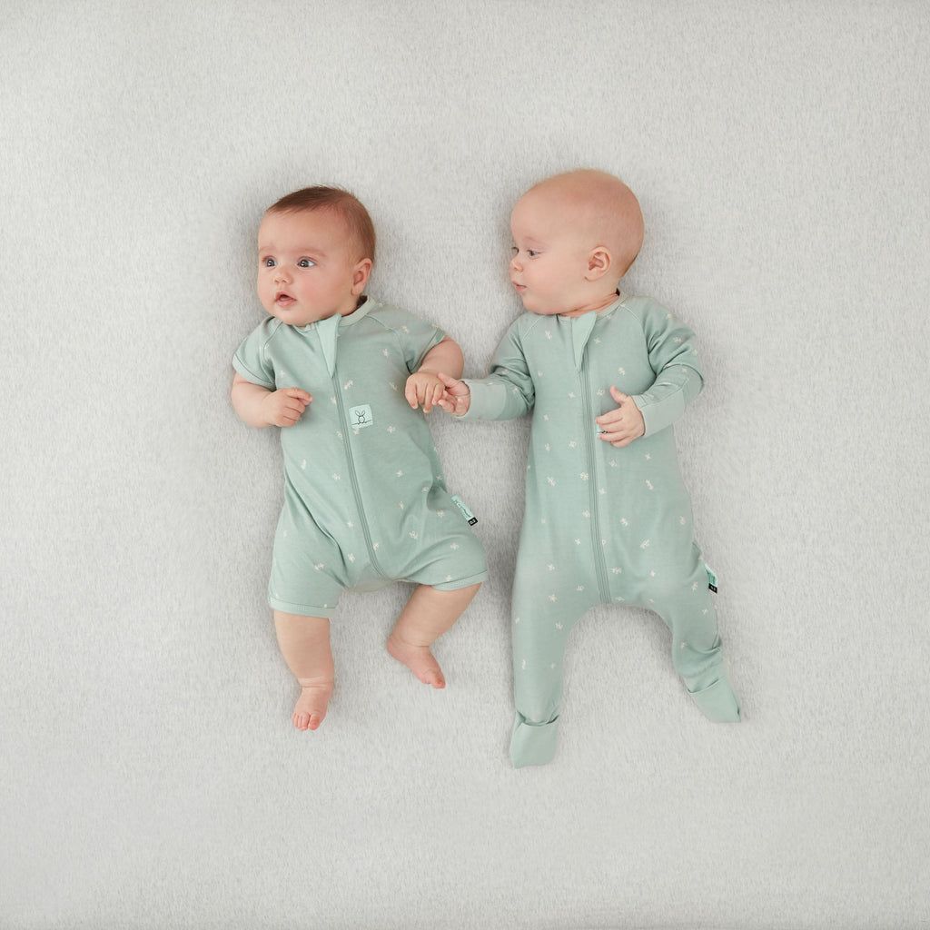 ergoPouch - Organic Layers Long Sleeve Babygrow Sleepsuit Sage - Mild 0.2 TOG - Baby&More