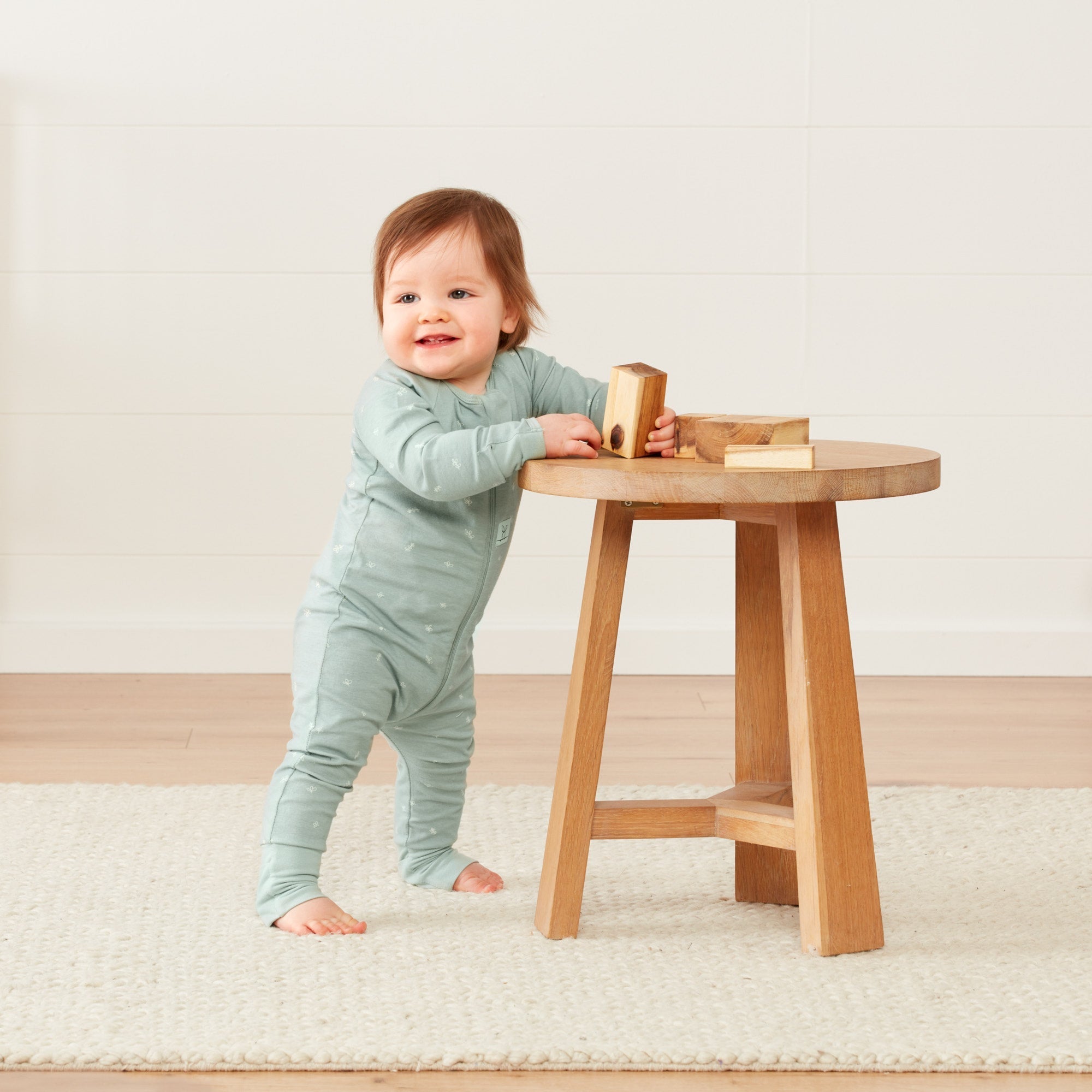 ergoPouch - Organic Layers Long Sleeve Babygrow Sleepsuit Sage - Mild 0.2 TOG - Baby&More