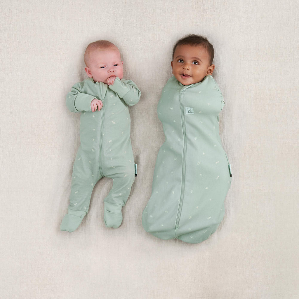 ergoPouch - Organic Layers Long Sleeve Babygrow Sleepsuit Sage - Mild 0.2 TOG - Baby&More