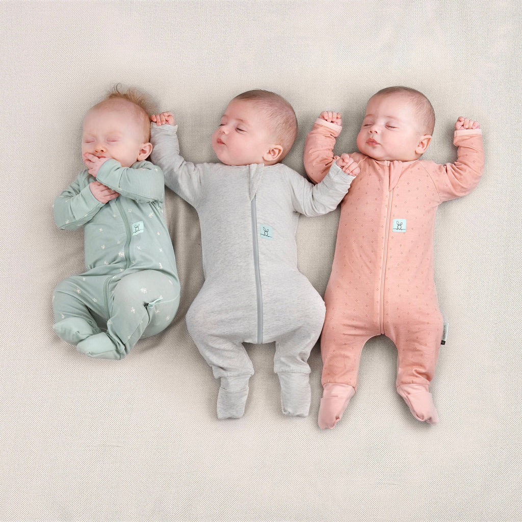 ergoPouch - Organic Layers Long Sleeve Babygrow Sleepsuit Sage - Mild 0.2 TOG - Baby&More