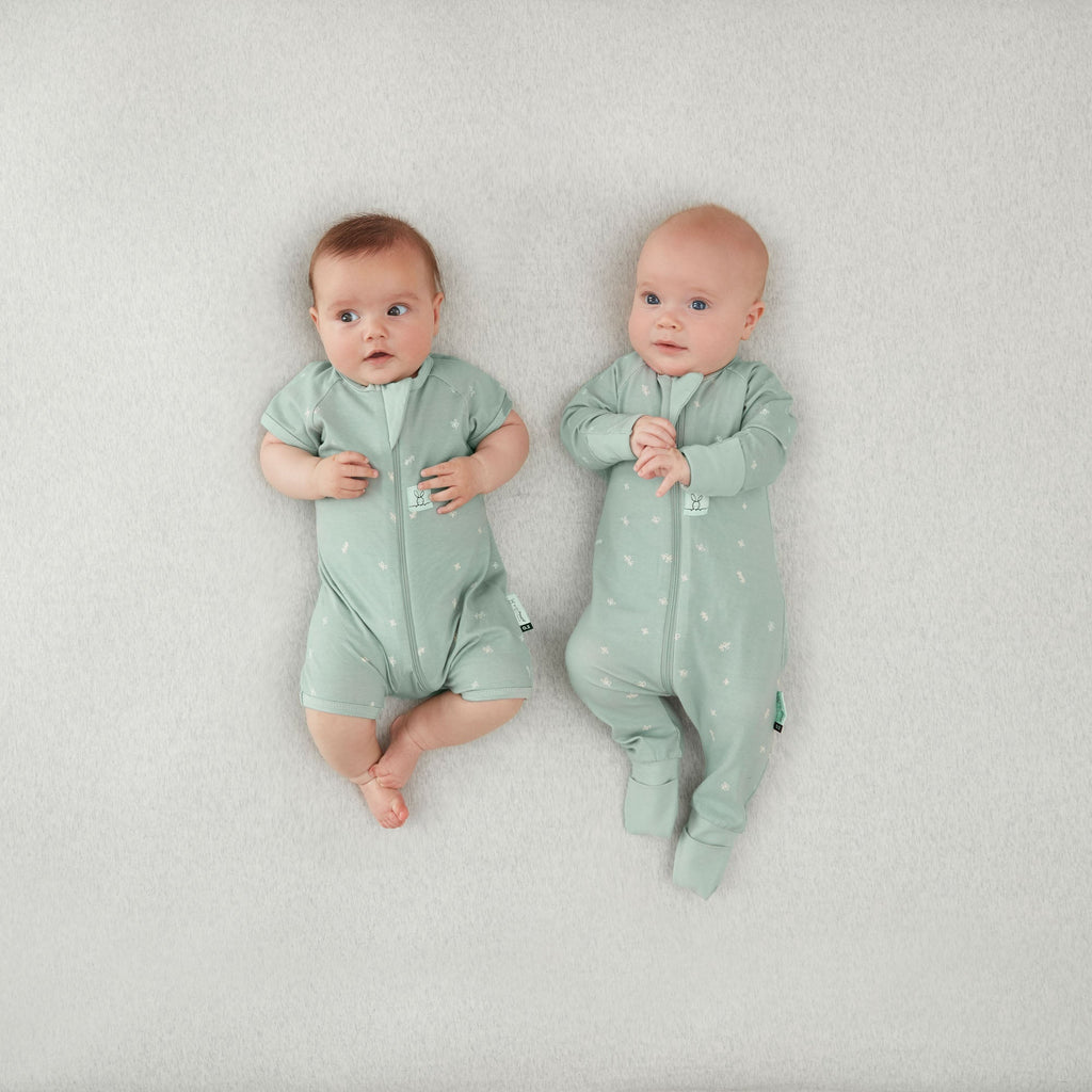 ergoPouch - Organic Layers Long Sleeve Babygrow Sleepsuit Sage - Mild 0.2 TOG - Baby&More