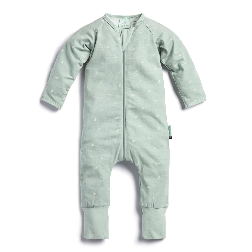 ergoPouch - Organic Layers Long Sleeve Babygrow Sleepsuit Sage - Mild 0.2 TOG - Baby&More
