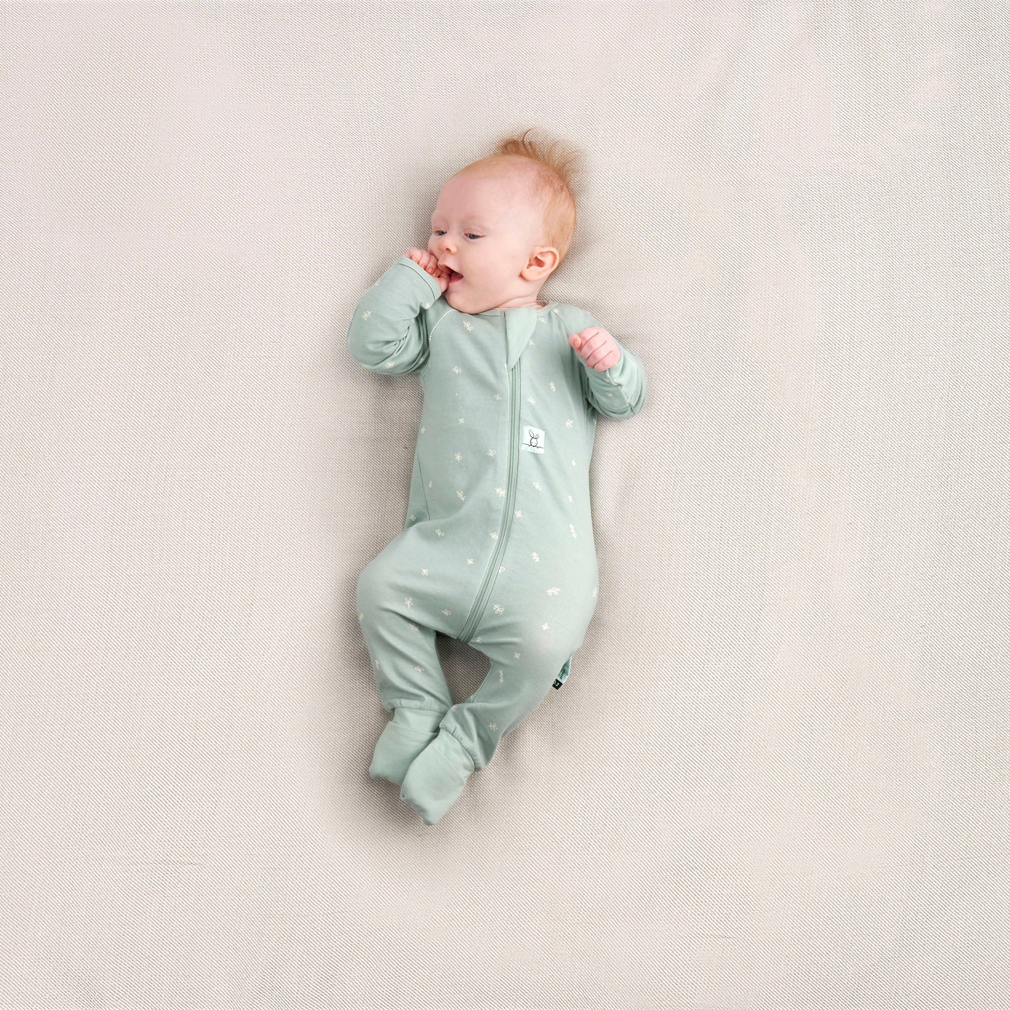 ergoPouch - Organic Layers Long Sleeve Babygrow Sleepsuit Sage - Mild 0.2 TOG - Baby&More