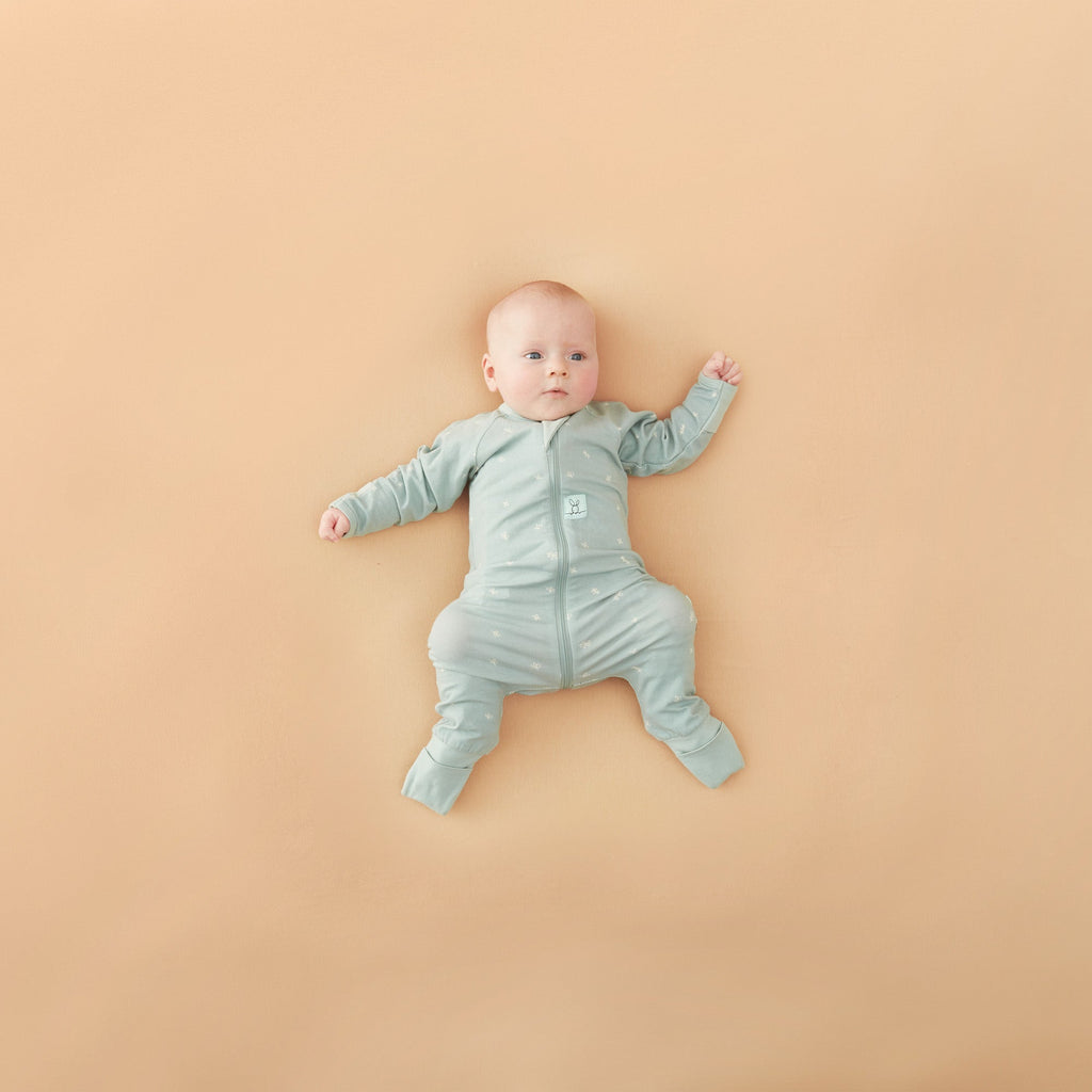 ergoPouch - Organic Layers Long Sleeve Babygrow Sleepsuit Sage - Mild 0.2 TOG - Baby&More