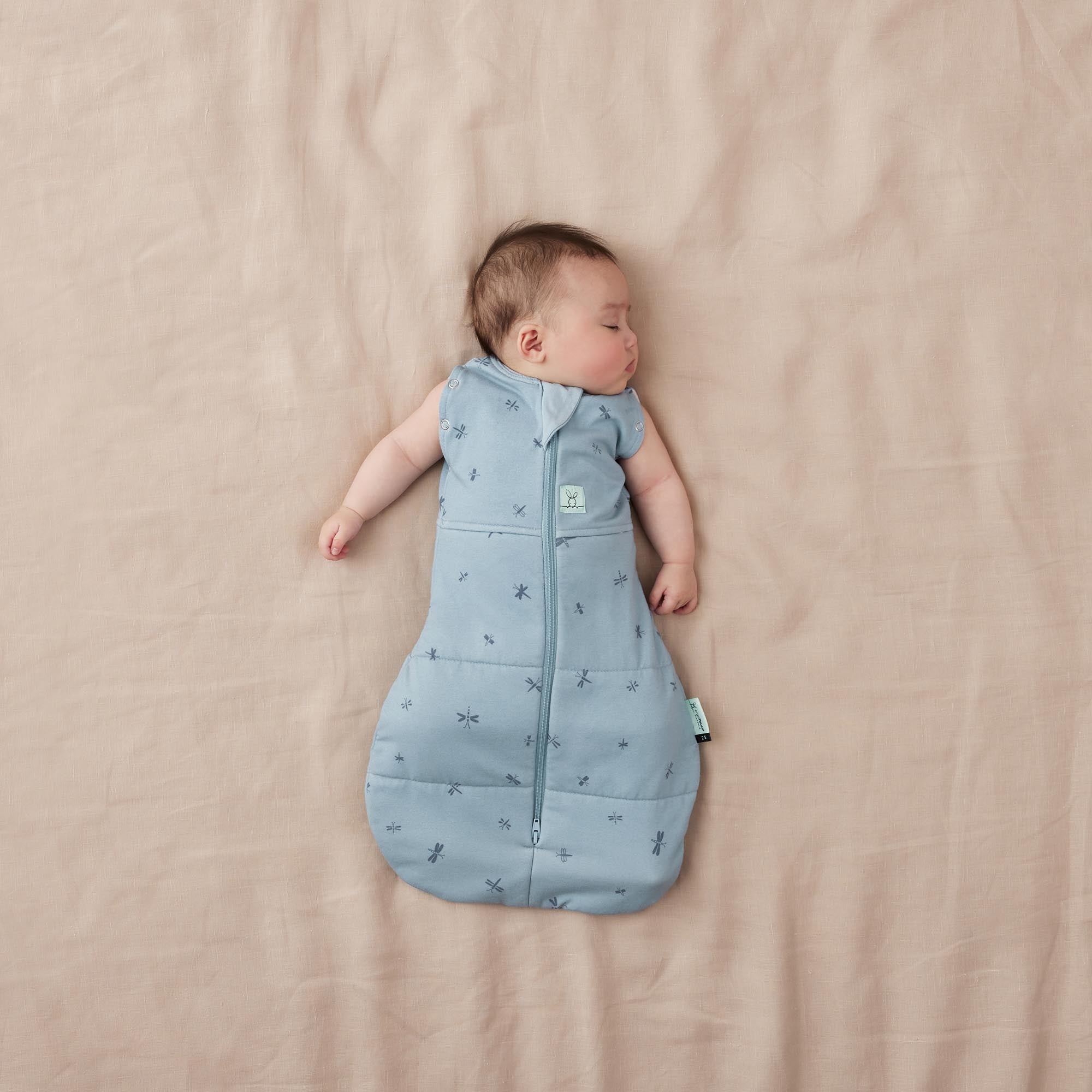 ergoPouch - Organic Winter Cocoon Swaddle Sleeping Bag - Blue Dragonflies - 2.5 TOG - Baby&More