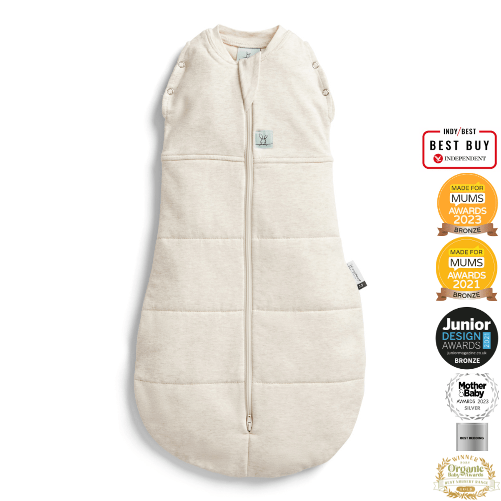 ergoPouch - Organic Winter Cocoon Swaddle Sleeping Bag - Oatmeal - 2.5 TOG - Baby&More