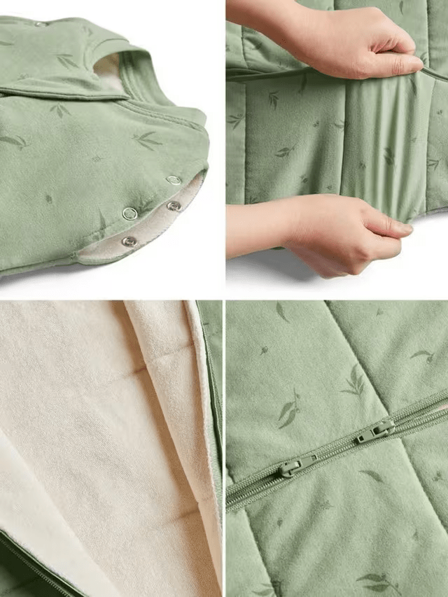 ergoPouch - Organic Winter Cocoon Swaddle Sleeping Bag - Peach Elephant Parade - 2.5 TOG - Baby&More