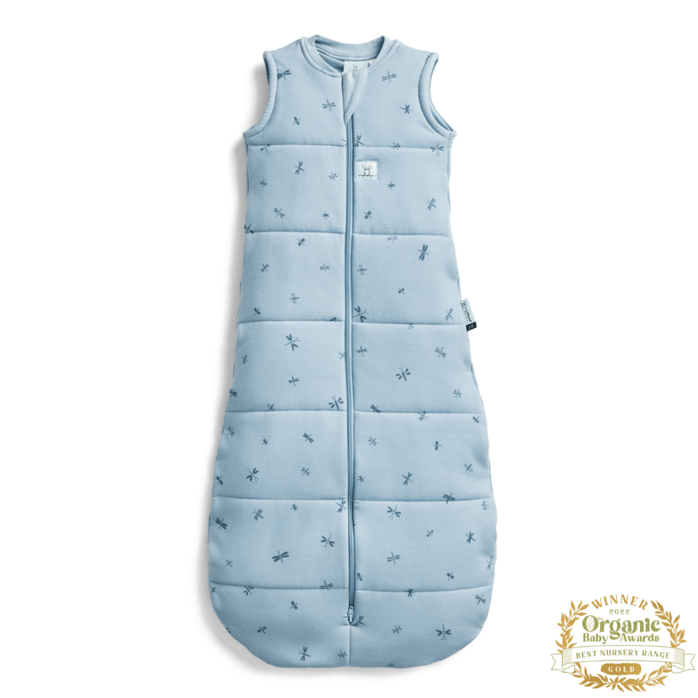 ergoPouch - Organic Winter Jersey Sleeping Bag - Blue Dragonflies - 2.5 TOG - Baby&More