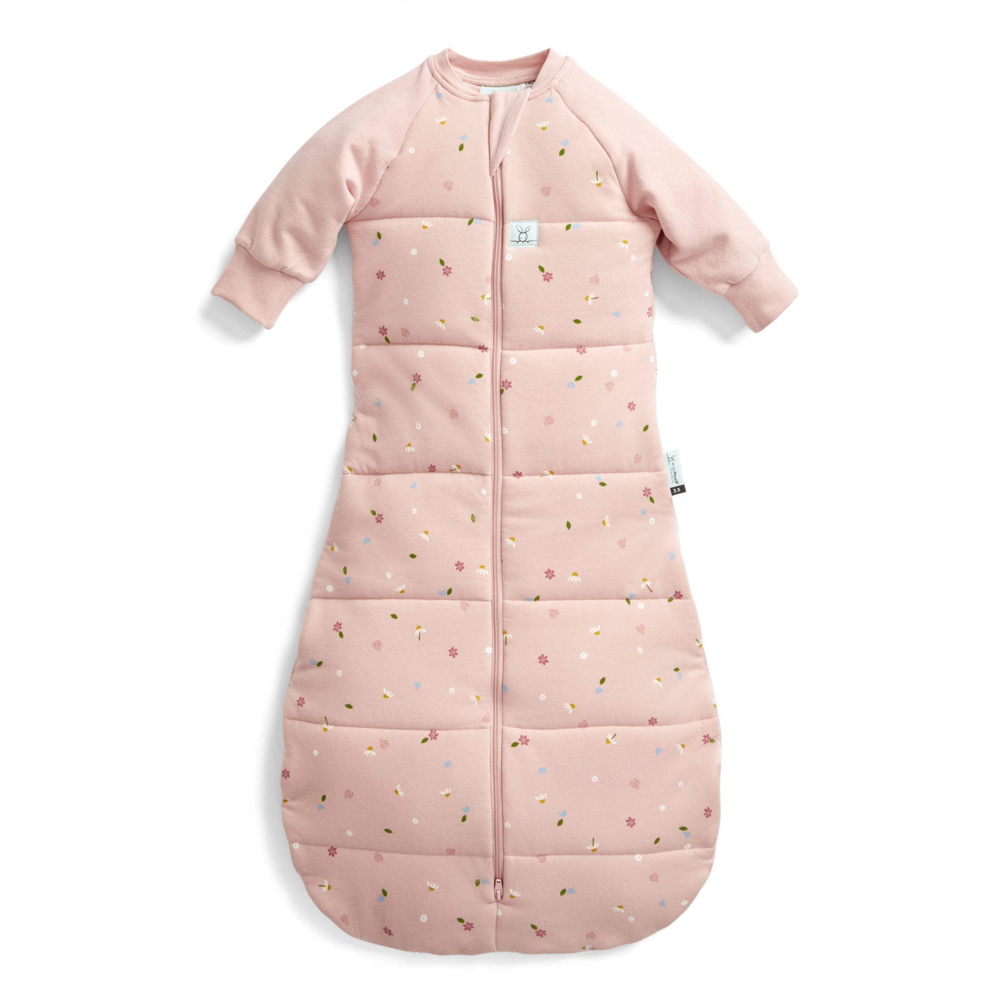 ergoPouch - Organic Winter Jersey Sleeping Bag - Pink Daisy - 3.5 TOG - Baby&More