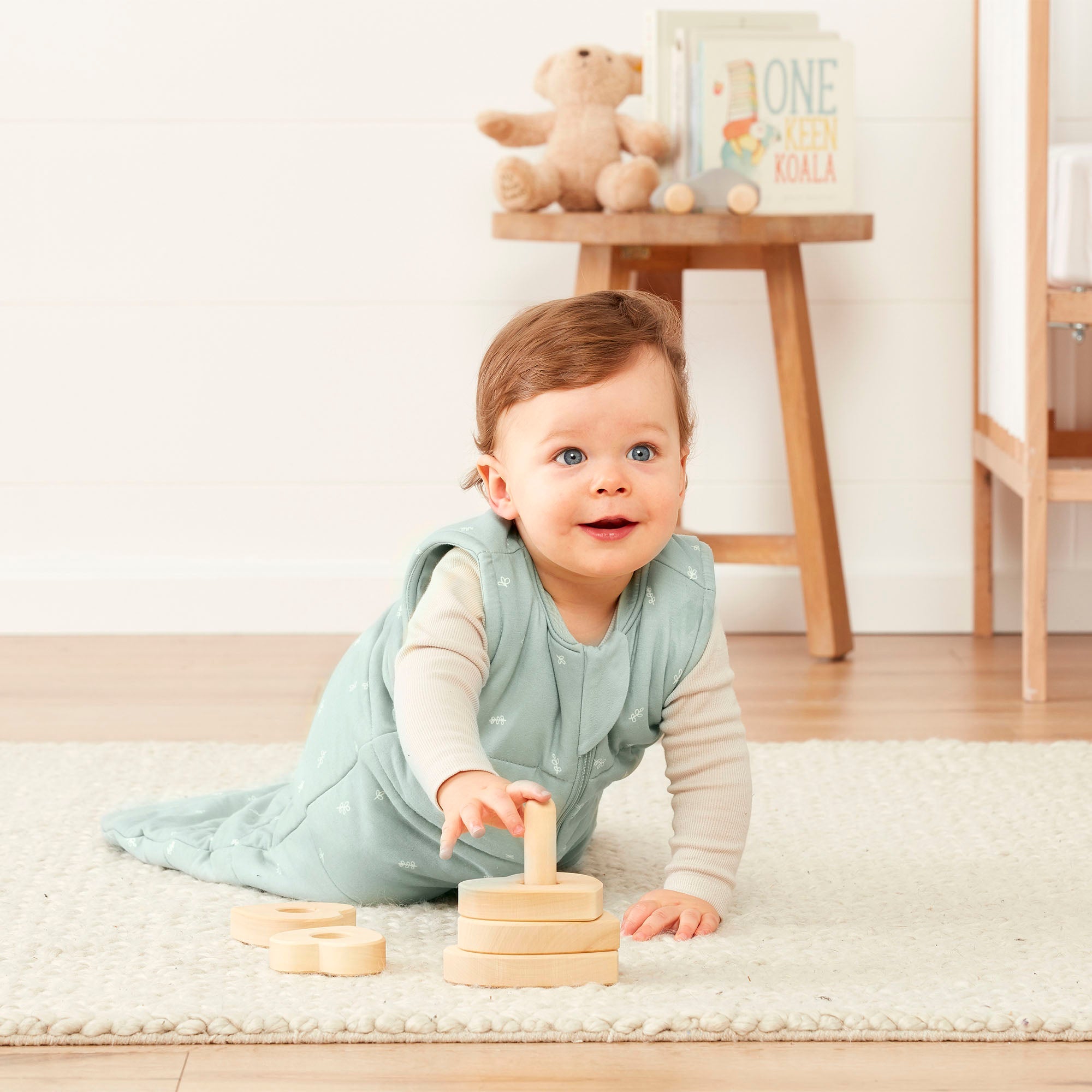 ergoPouch - Organic Winter Jersey Sleeping Bag - Sage - 2.5 TOG - Baby&More