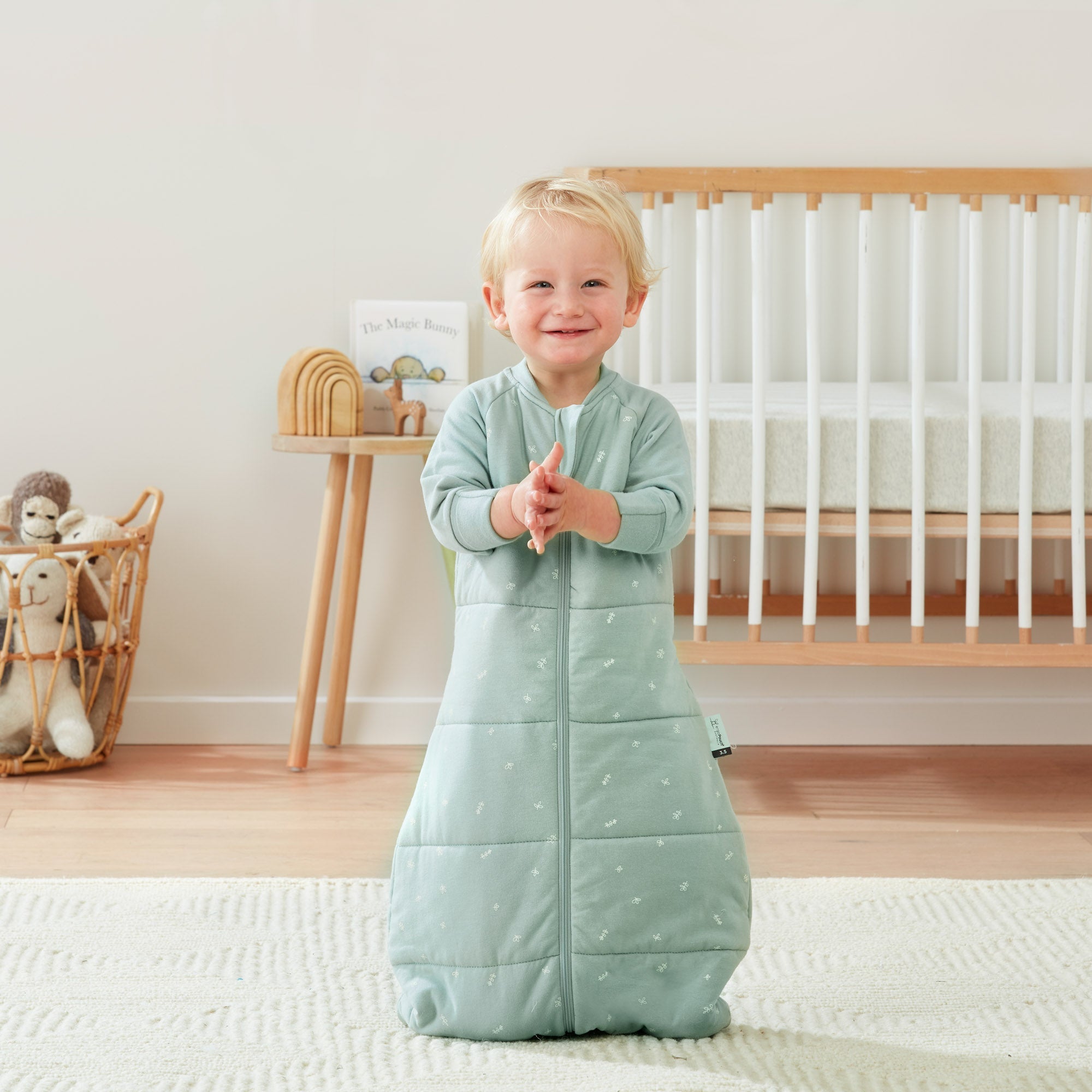 ergoPouch - Organic Winter Jersey Sleeping Bag - Sage 3.5 TOG - Baby&More