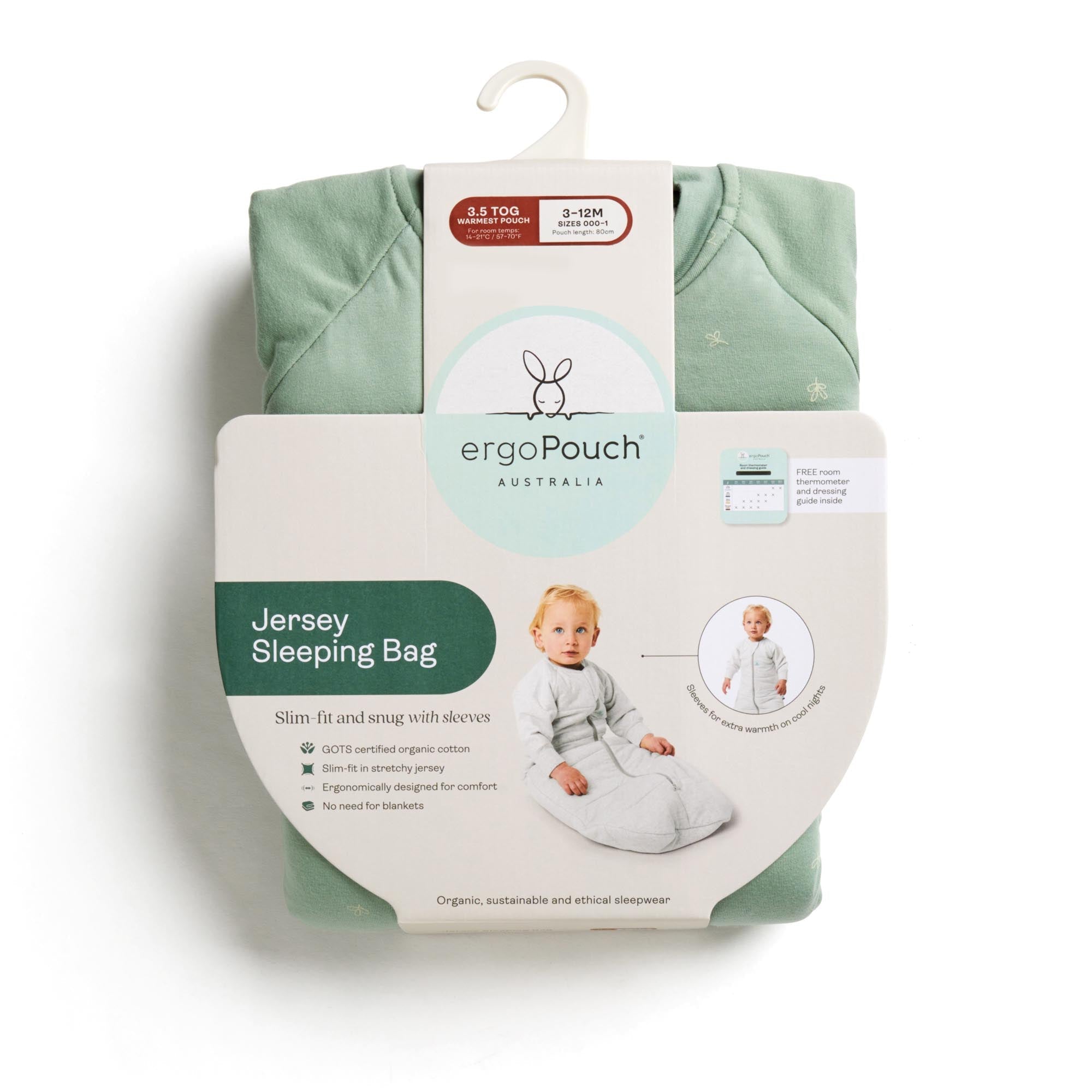 ergoPouch - Organic Winter Jersey Sleeping Bag - Savannah - 3.5 TOG - Baby&More