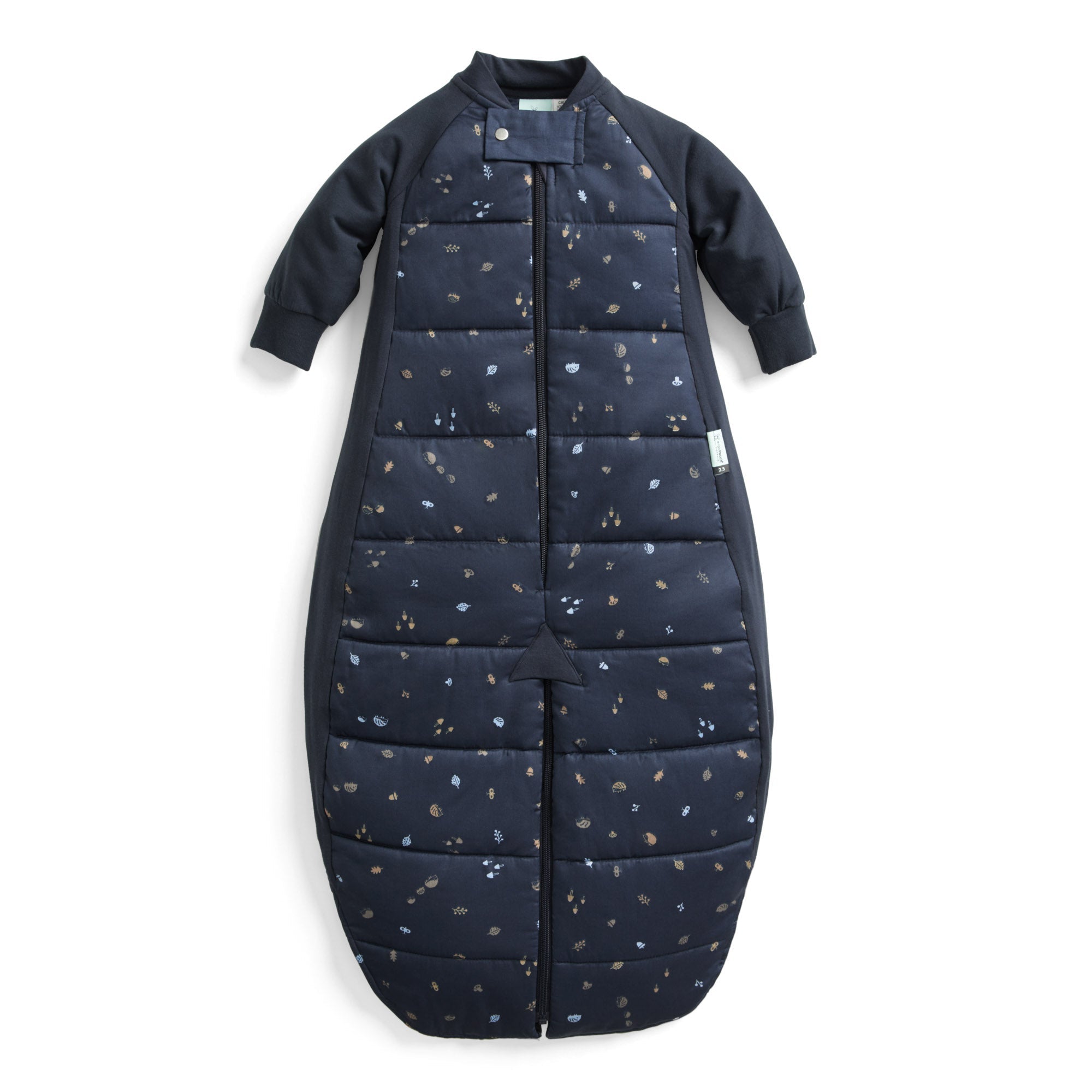 ergoPouch - Organic Winter Long Sleeved 2 in 1 Sleeping Suit Bag - Navy Hedgehog - 2.5 TOG - Baby&More