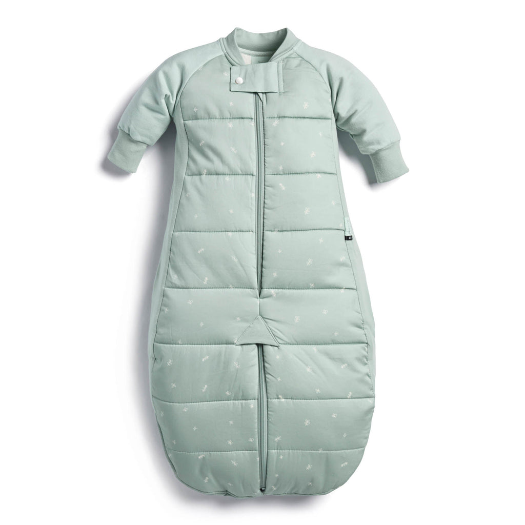 ergoPouch - Organic Winter Long Sleeved 2 in 1 Sleeping Suit Bag - Sage - 2.5 TOG - Baby&More