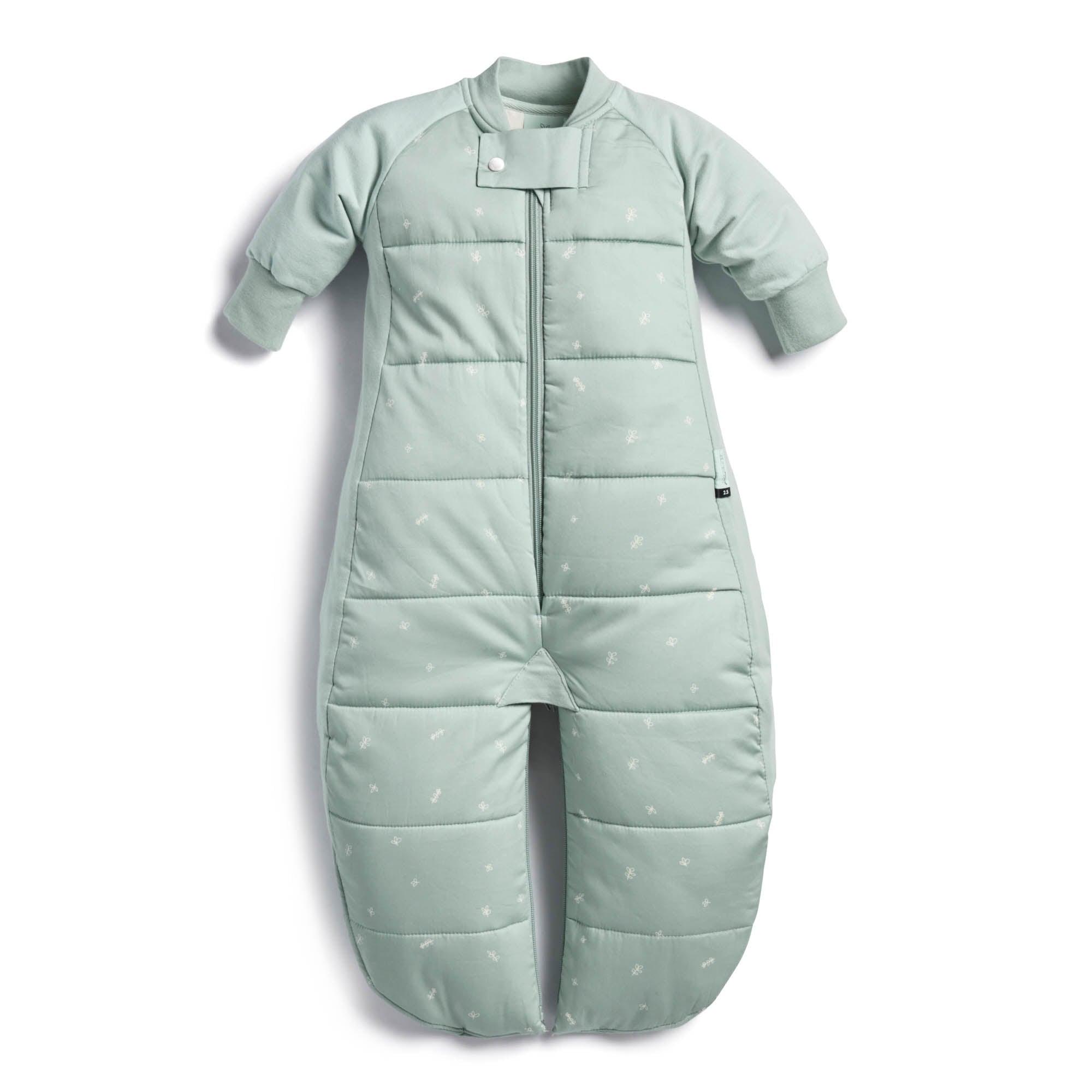 ergoPouch - Organic Winter Long Sleeved 2 in 1 Sleeping Suit Bag - Sage - 3.5 TOG - Baby&More