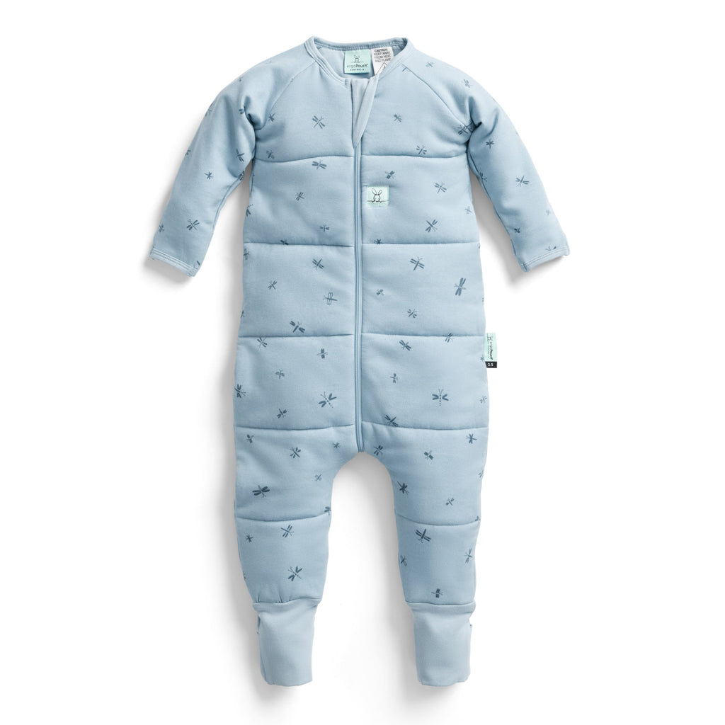ergoPouch - Organic Winter Long Sleeved Sleep Onesie - Dragonflies - 2.5 TOG - Baby&More