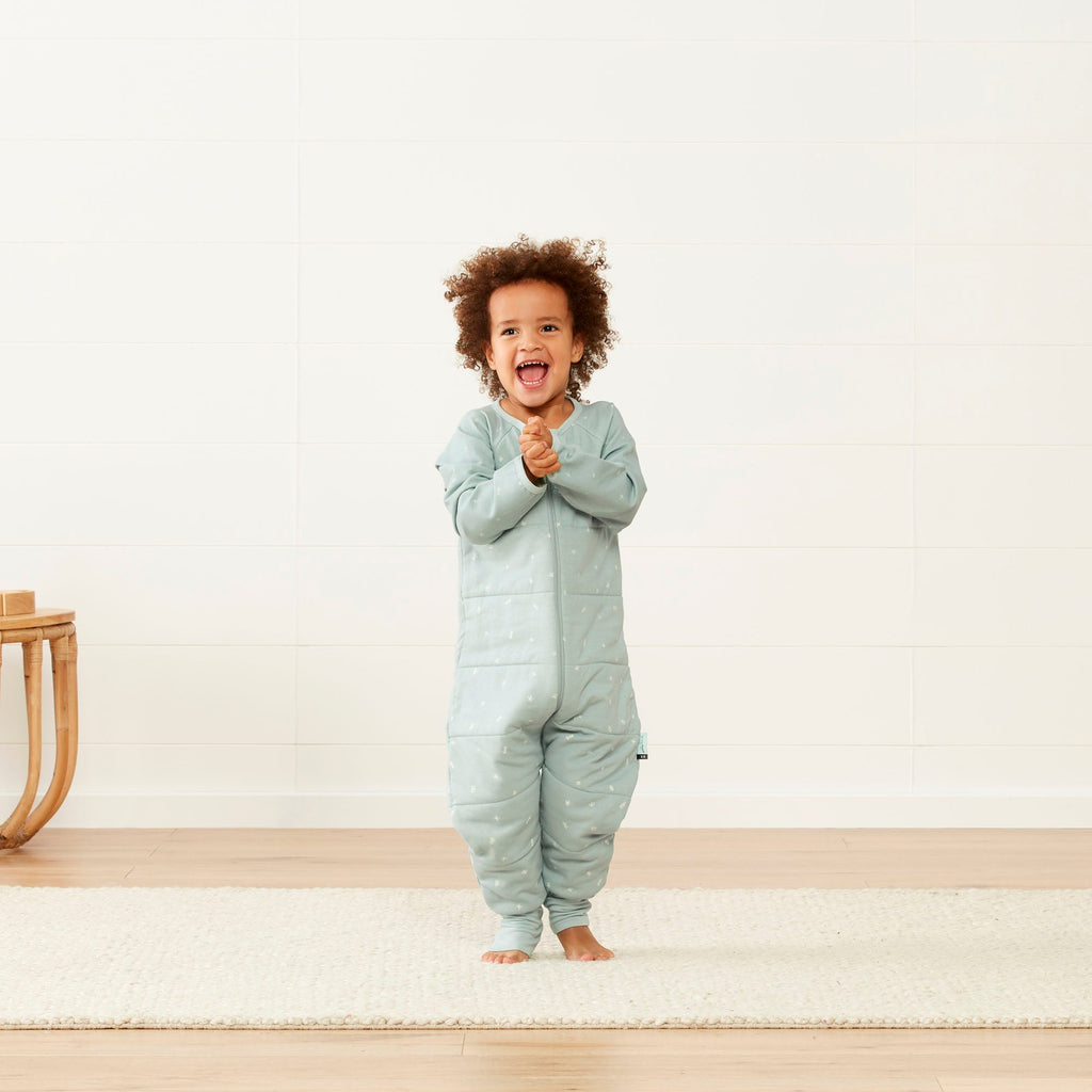 ergoPouch - Organic Winter Long Sleeved Sleep Onesie - Sage - 2.5 TOG - Baby&More
