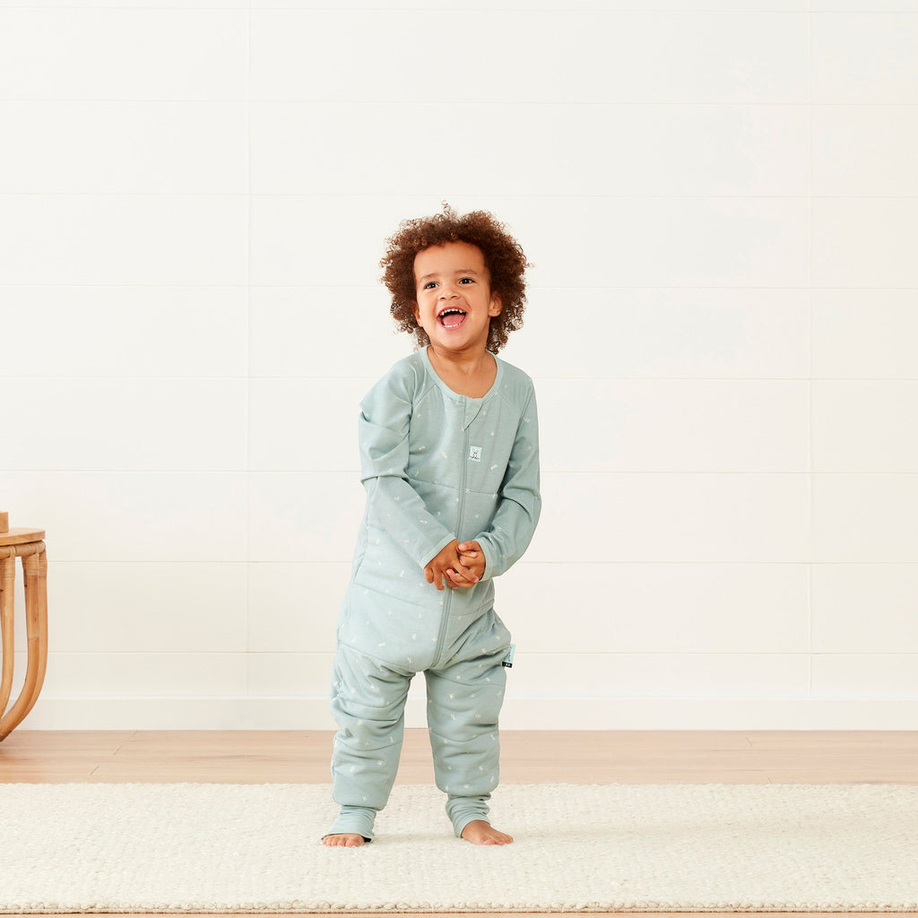 ergoPouch - Organic Winter Long Sleeved Sleep Onesie - Sage - 3.5 TOG - Baby&More