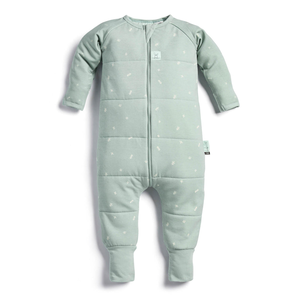 ergoPouch - Organic Winter Long Sleeved Sleep Onesie - Sage - 3.5 TOG - Baby&More