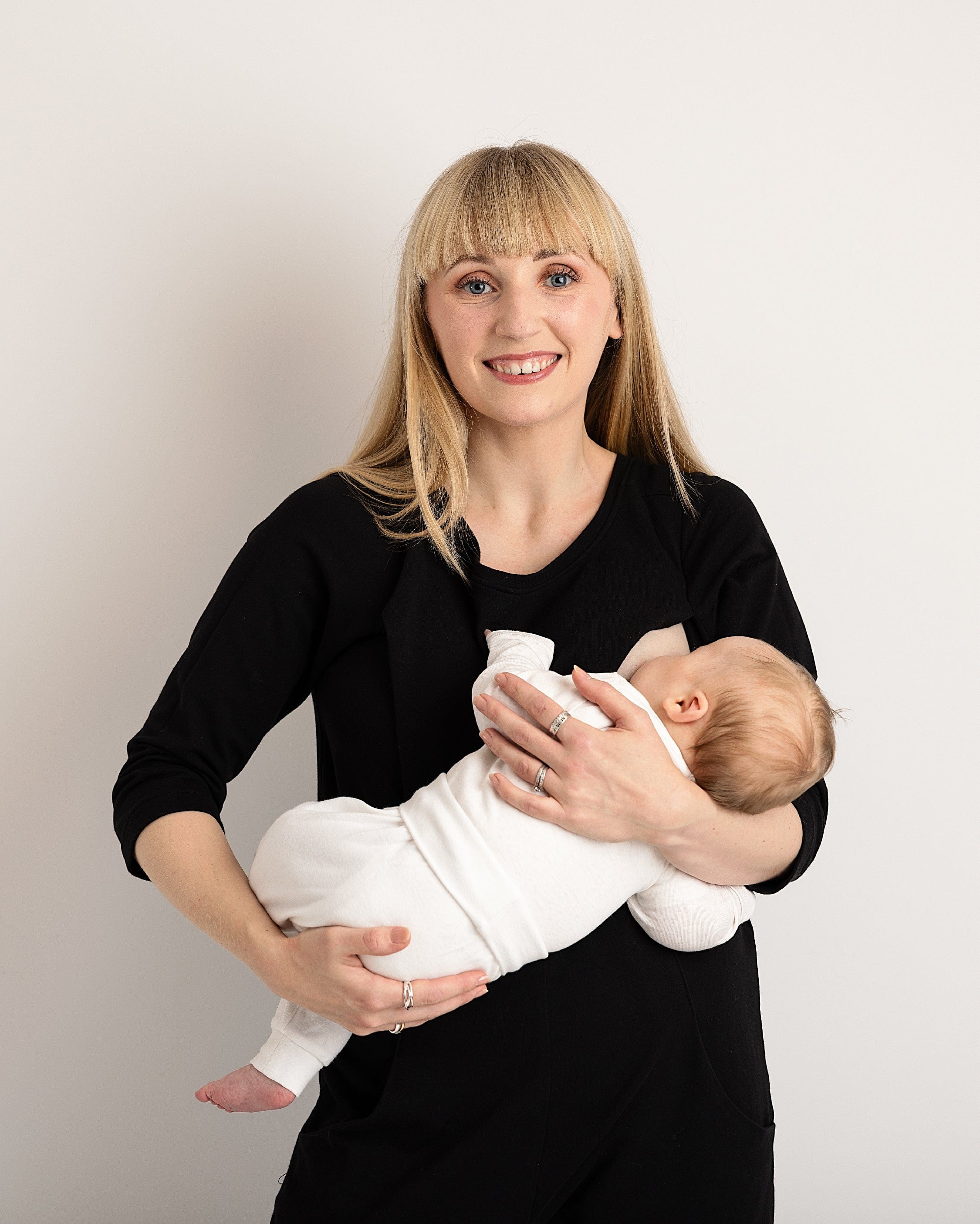 Journy Etta Jumpsuit - Maternity + Breastfeeding Friendly - Black French Terry