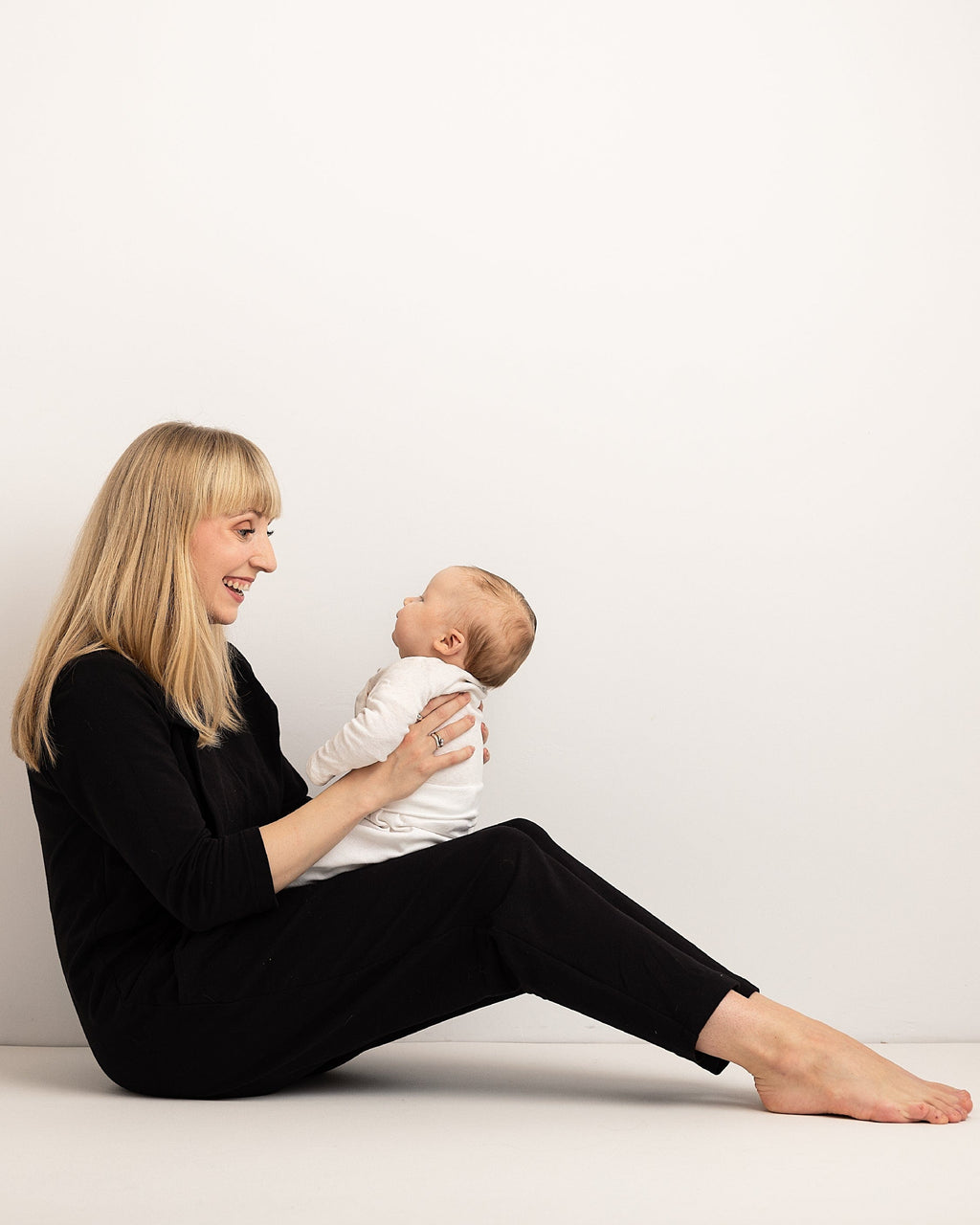 Journy Etta Jumpsuit - Maternity + Breastfeeding Friendly - Black French Terry
