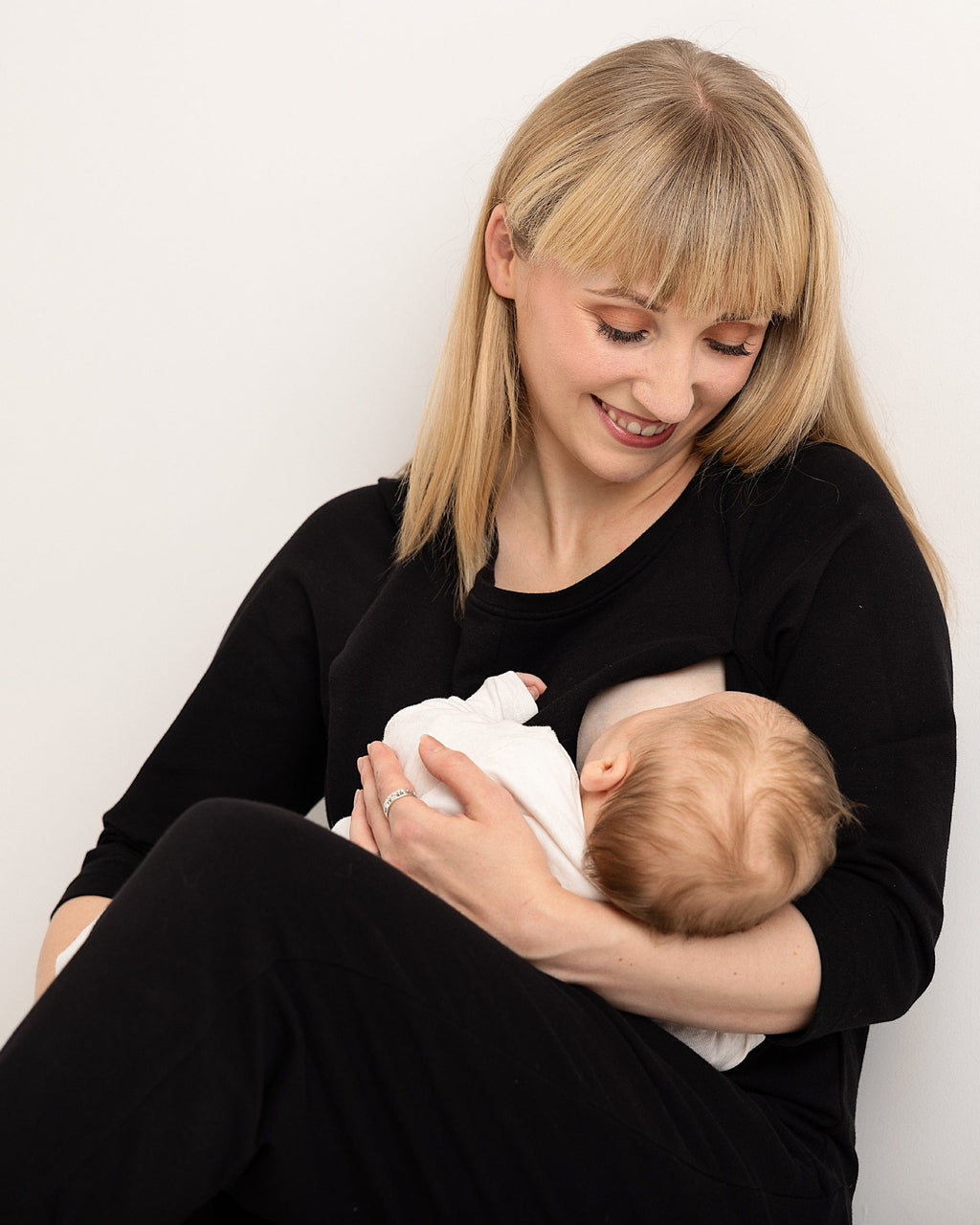 Journy Etta Jumpsuit - Maternity + Breastfeeding Friendly - Black French Terry