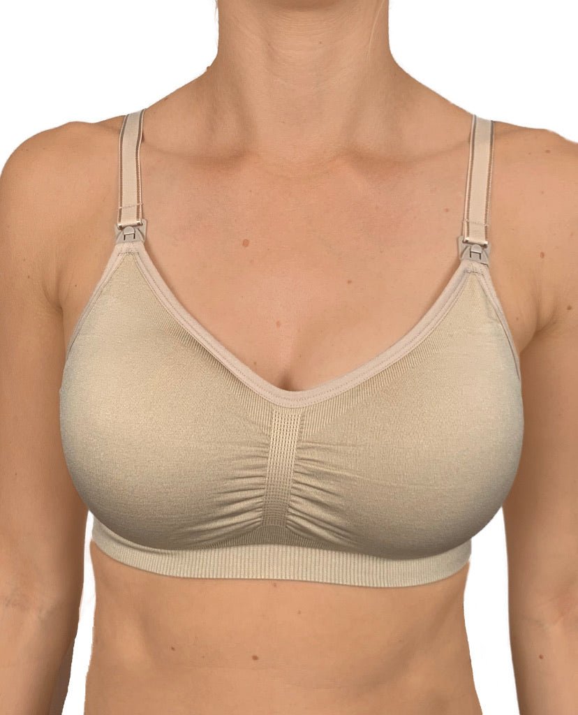 Everyday Seamfree Maternity & Nursing Bra in B to F Cup - Beige - Baby&More