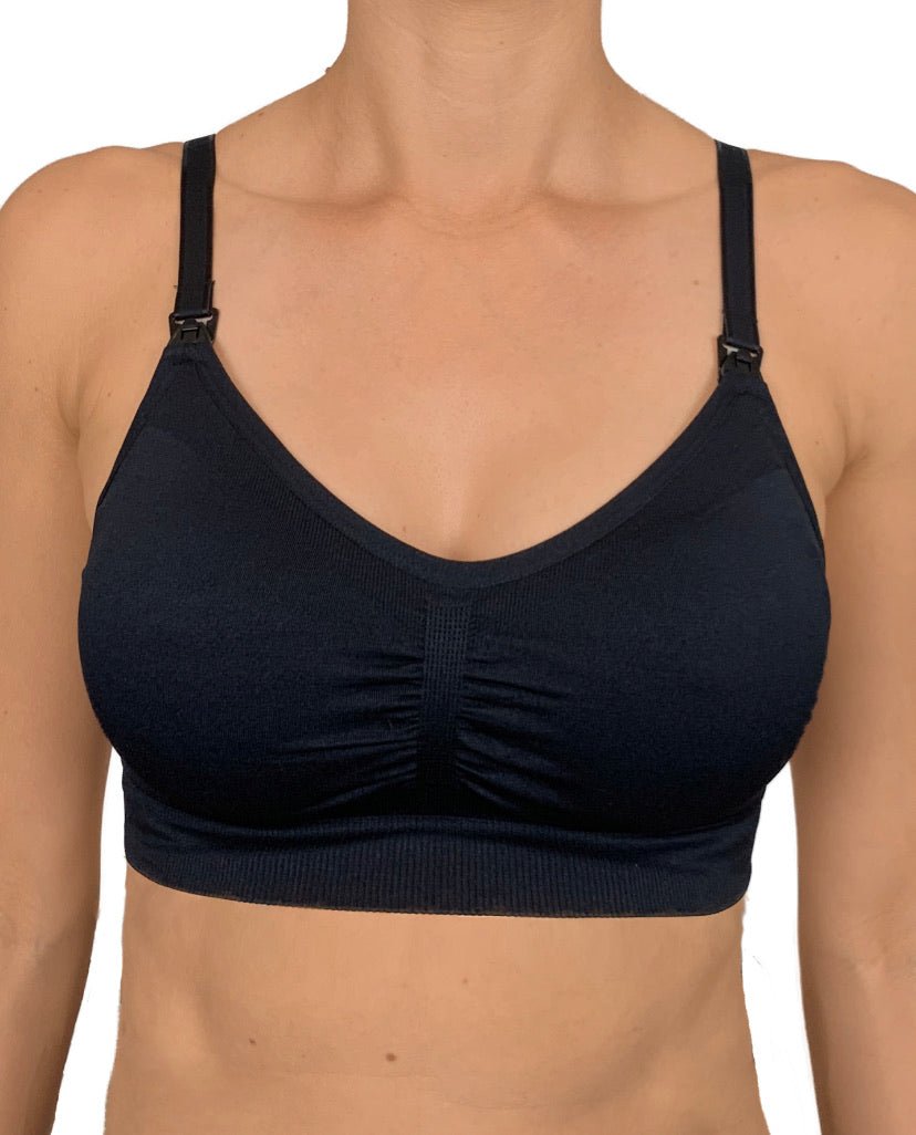 Everyday Seamfree Maternity & Nursing Bra in B to F Cup - Black - Baby&More