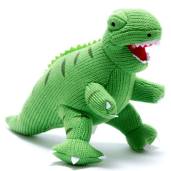 Best Years - Knitted T-Rex Dinosaur Soft Toy - Green