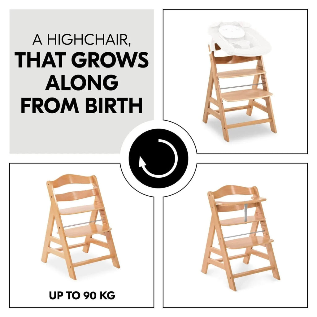 Hauck Alpha+ Wooden Highchair - Natural