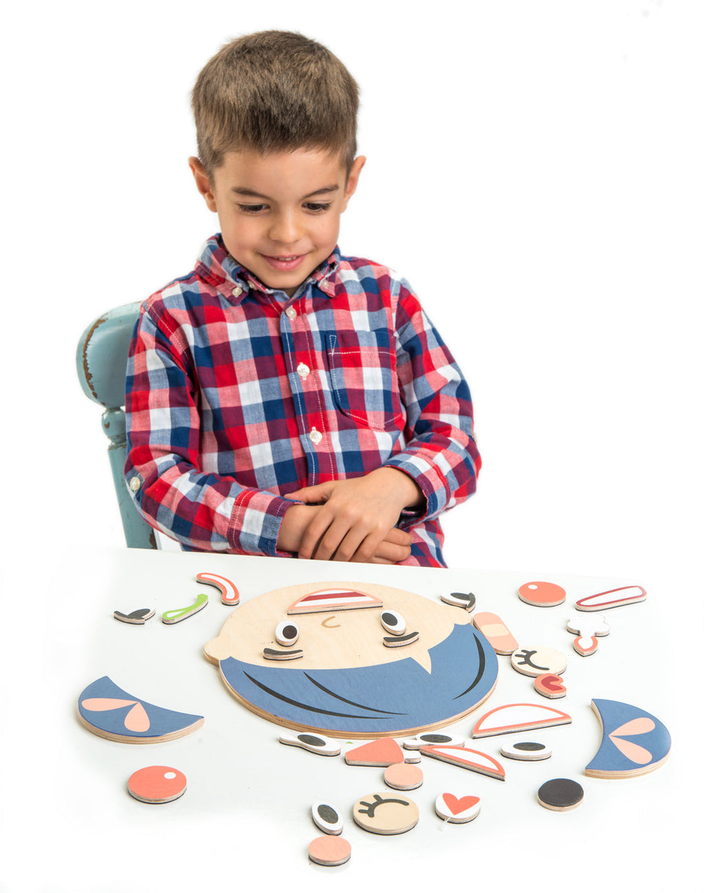 Tender Leaf Toys What's Up? Wooden Face with Emotions and Hair