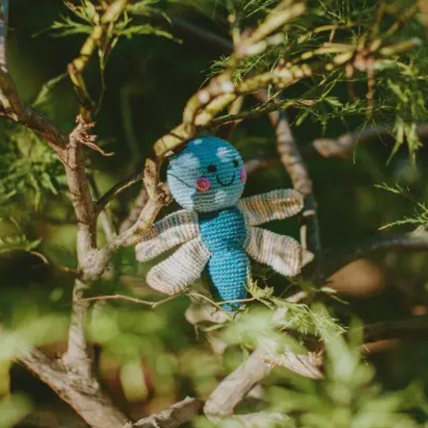 Fairtrade Dragonfly Rattle - Blue - Baby&More