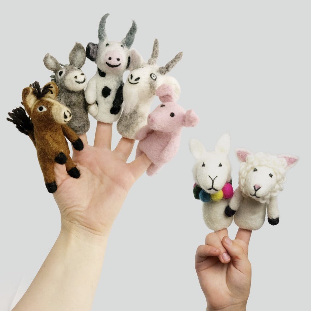 The Puppet Company Burattino Da Dito: Marionetta Asinello (Donkey) - Giocattolo Morbido Per Bambini, Ideale Per Storytelling, Regalo Di Nascita, Battesimo E Compleanno (PC002135)
