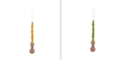 Beech & Silicone Dummy / Pacifier Clip