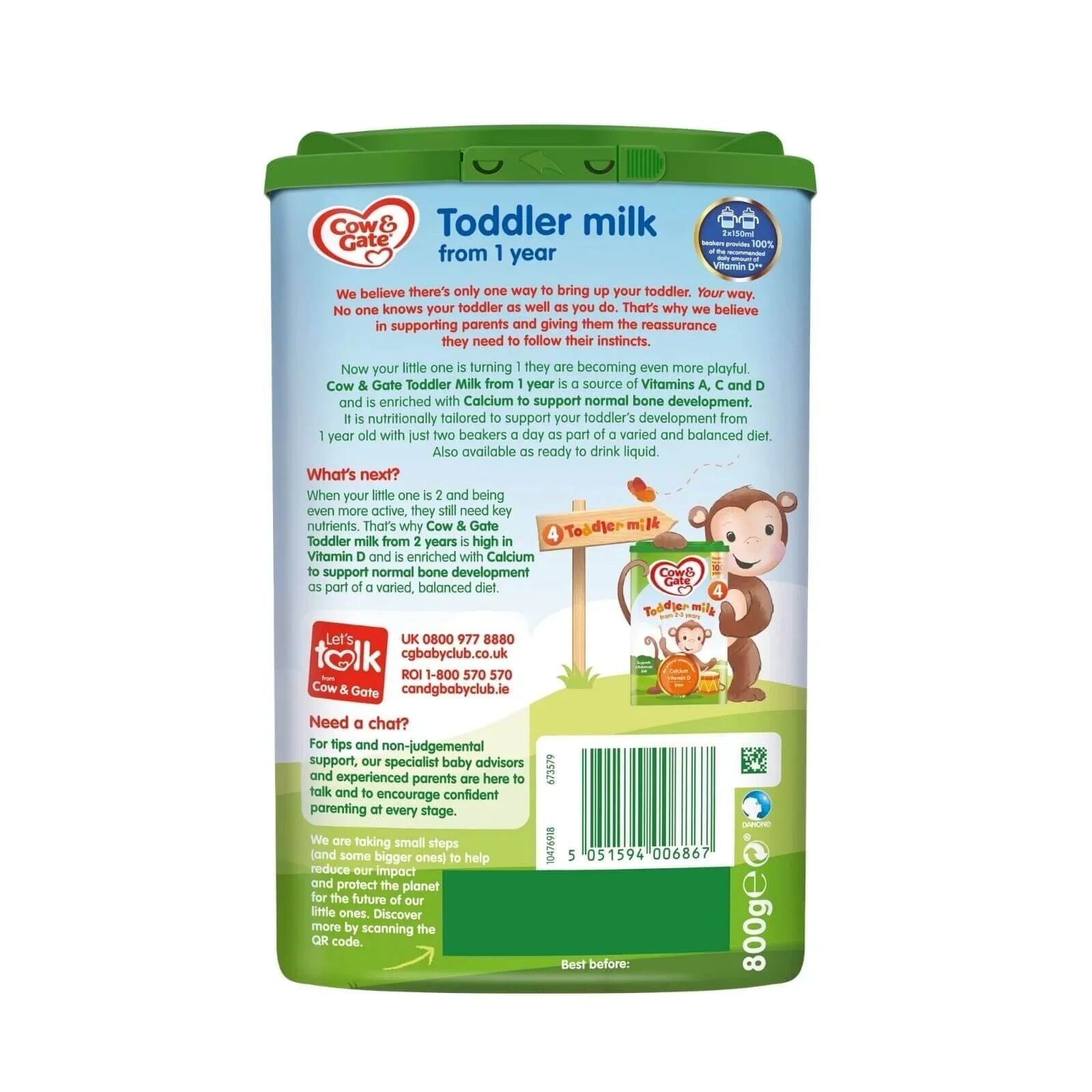 Cow and Gate 3 Growing Up Milk Formula - 1+ year 800g