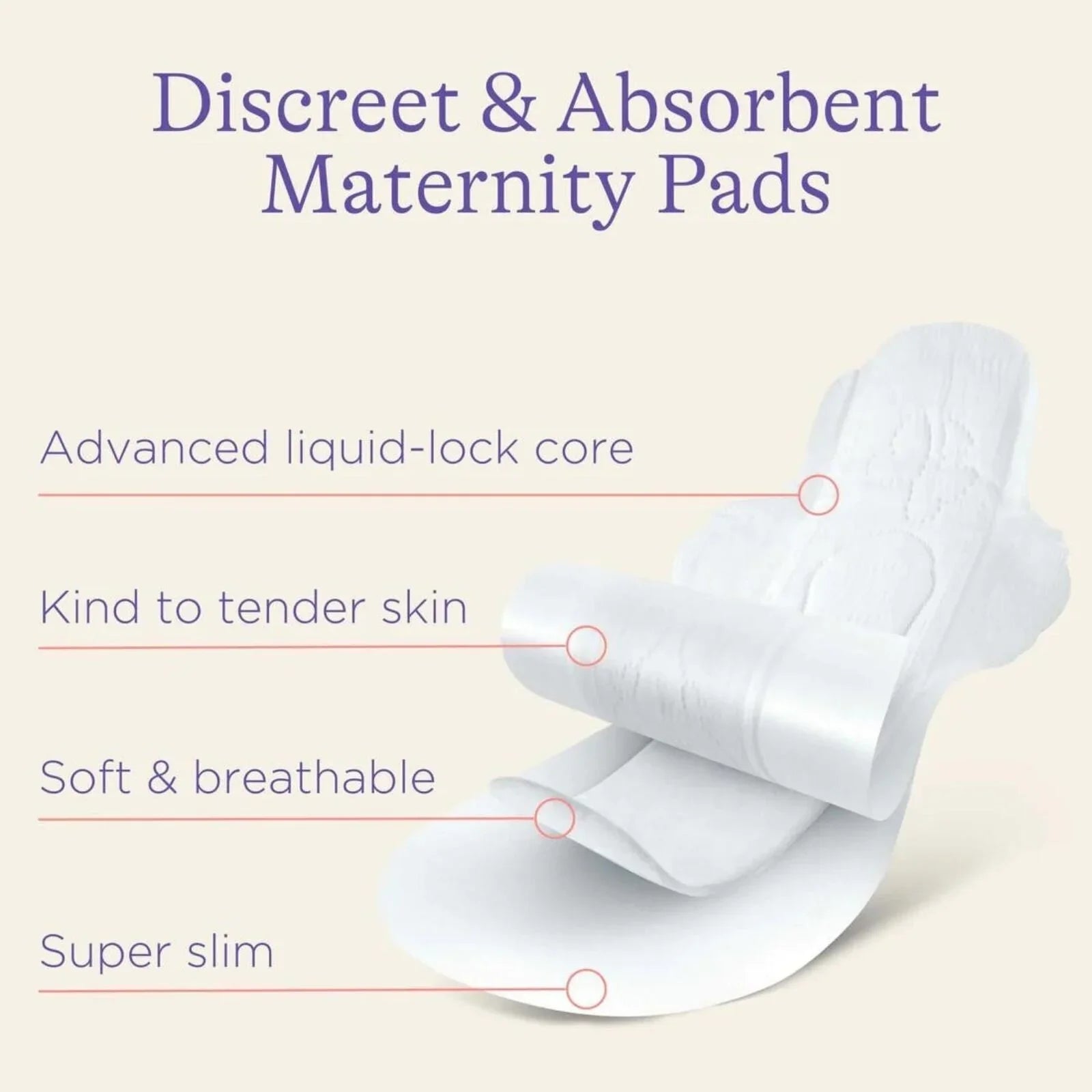 Lansinoh Discreet & Absorbent Maternity Pads for 2+ weeks Postpartum - Pack of 12