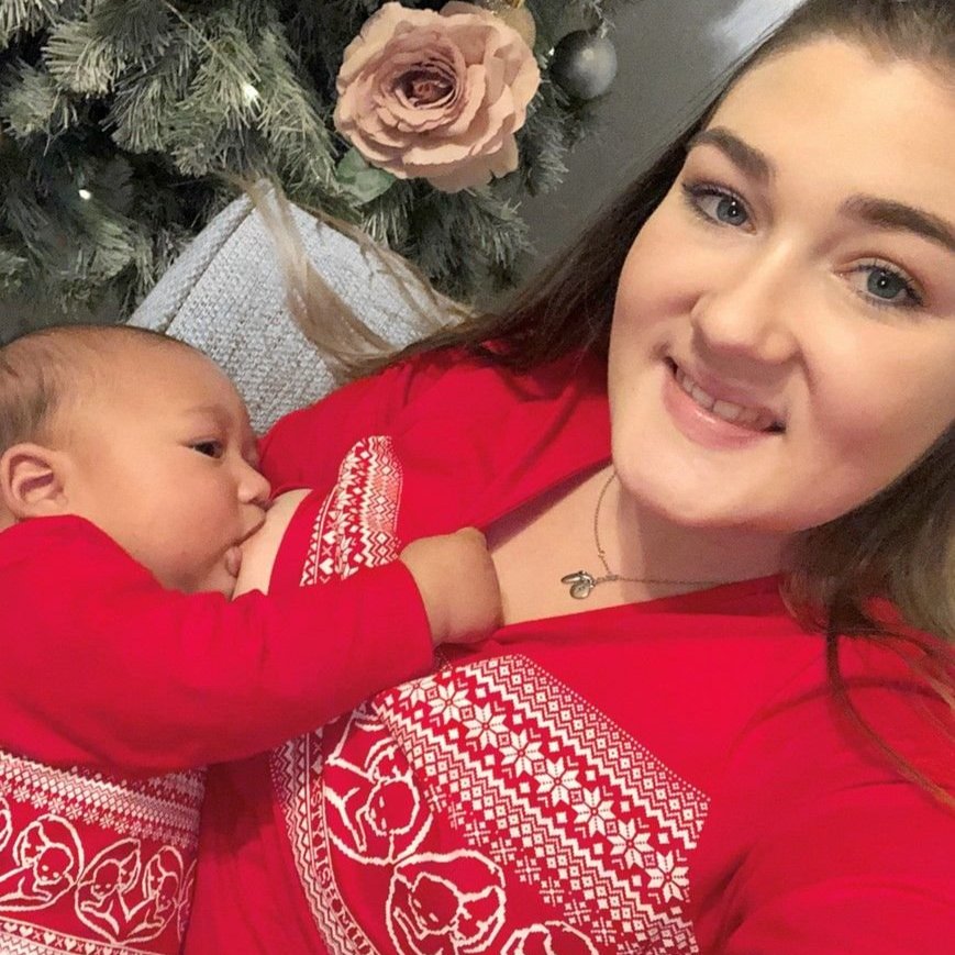 Red Festive Breastfeeding Top