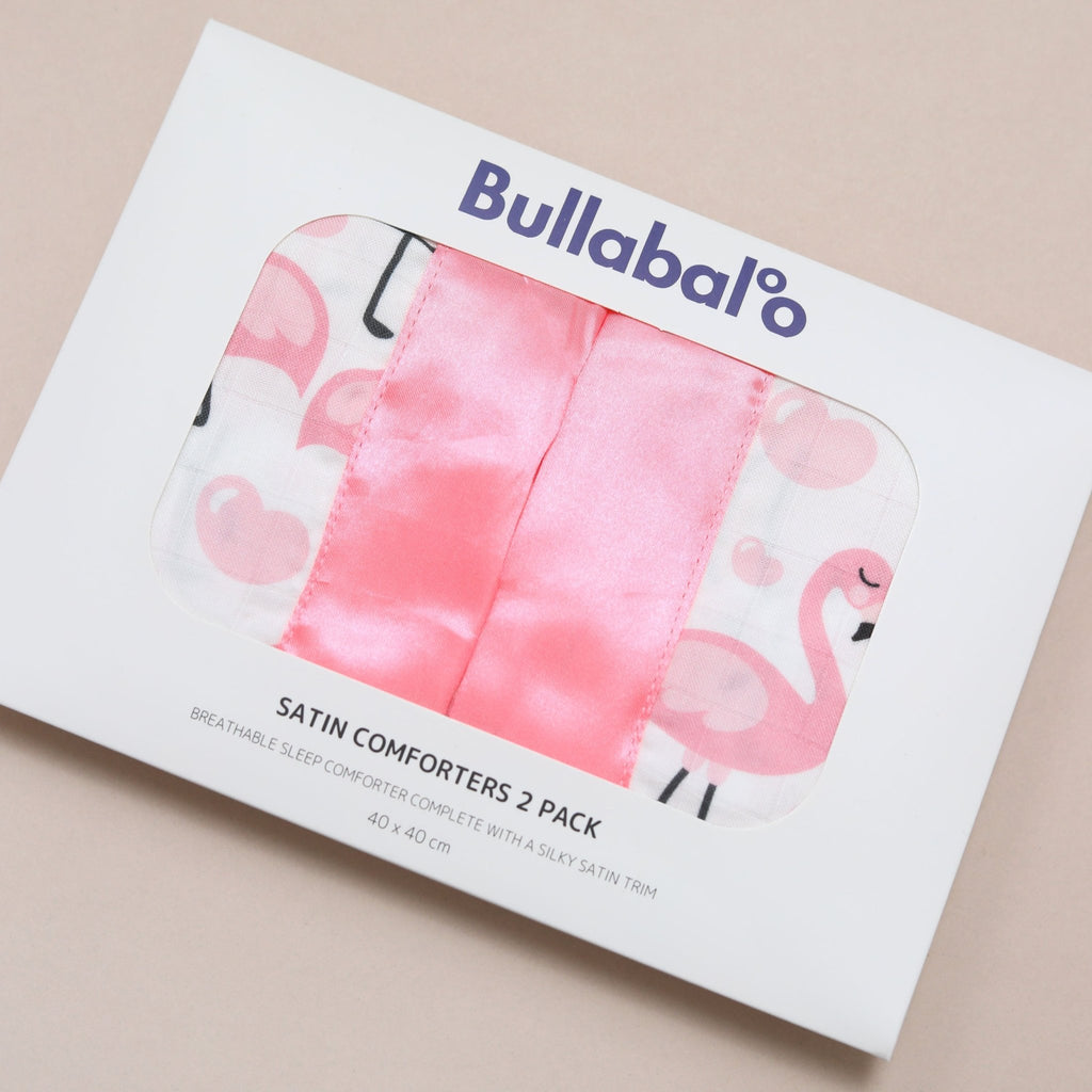 Flamingo Satin Comforter 2 Pack - Pink Satin - Baby&More