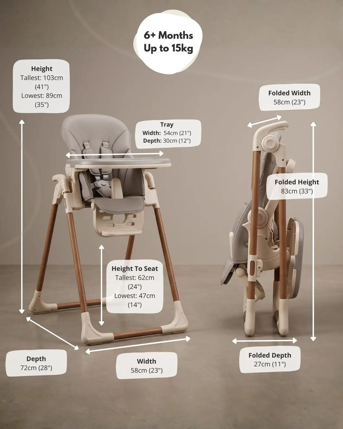 Flare Baby & Toddler Highchair - Beige - Baby&More