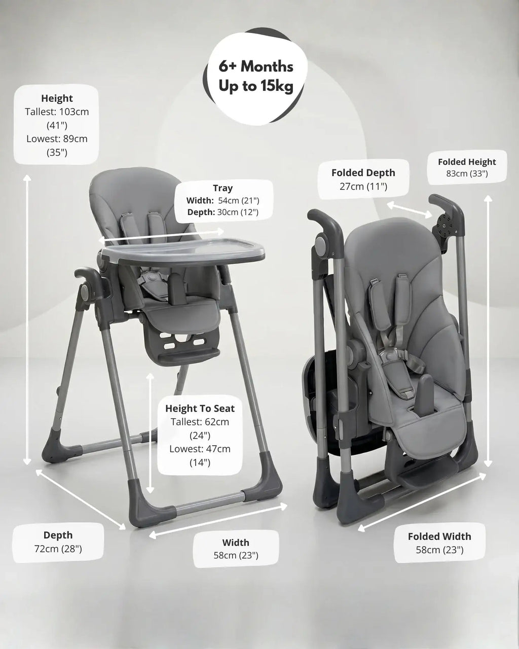 Flare Baby & Toddler Highchair - Grey - Baby&More
