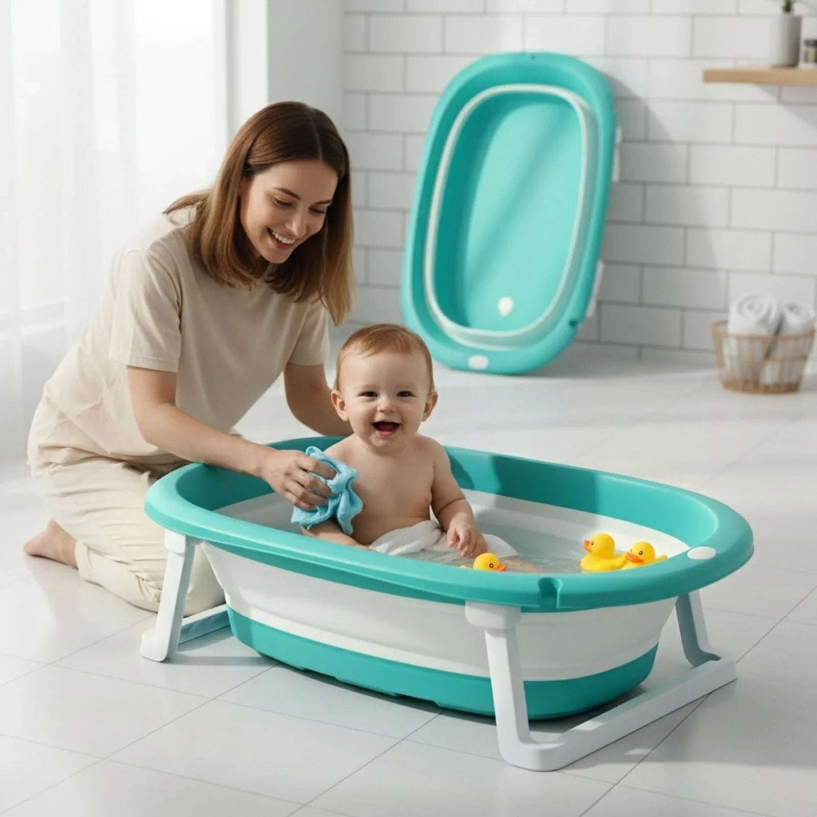 Foldable Bathtub with Plug - Baby&More