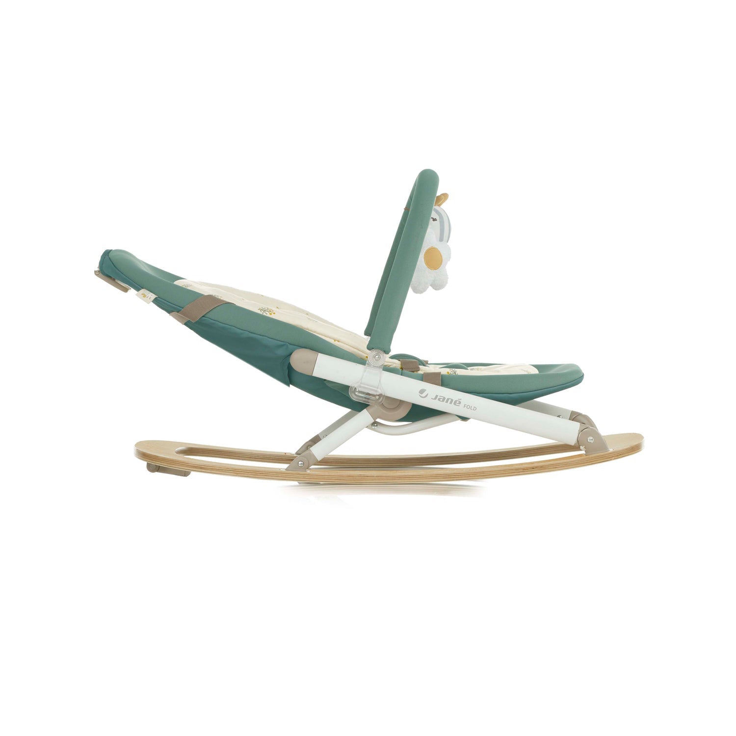 Folding Baby Rocker with Toy Arch & Reversible Newborn Cushion - Botanic - Baby&More