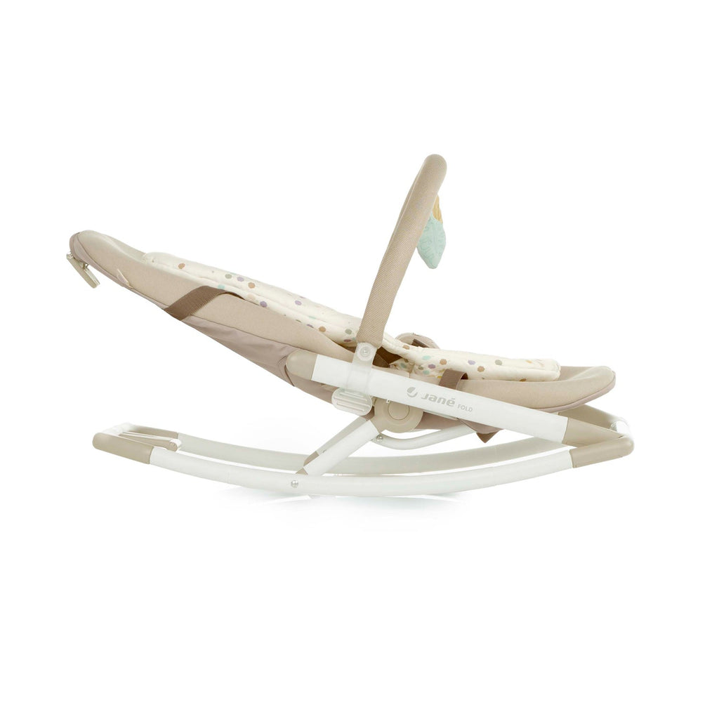 Folding Baby Rocker with Toy Arch & Reversible Newborn Cushion - Grey Star - Baby&More