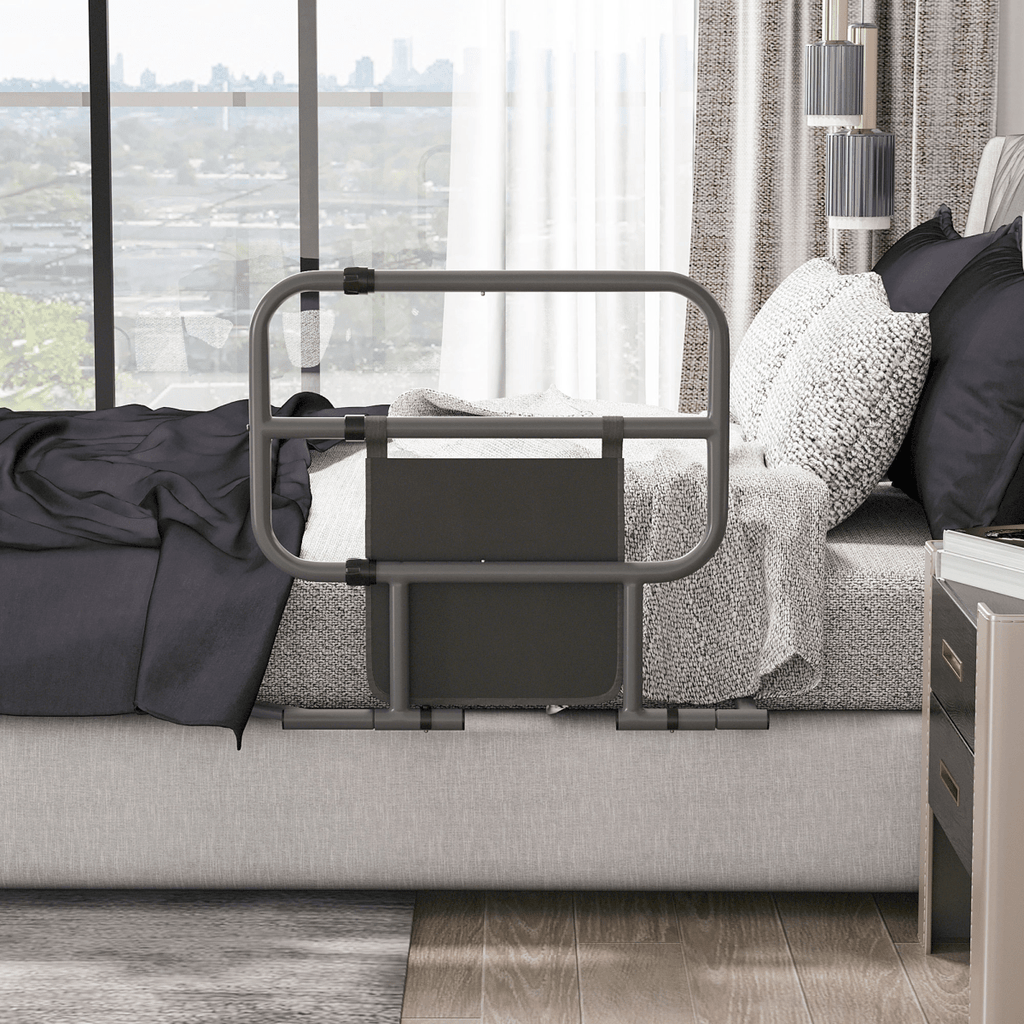 Folding Bed Rail for Elderly / Disabled Adults with Pocket - Baby&More