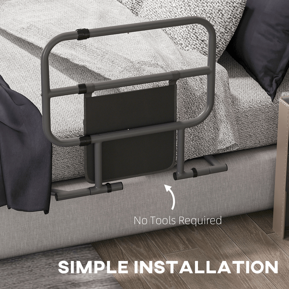 Folding Bed Rail for Elderly / Disabled Adults with Pocket - Baby&More